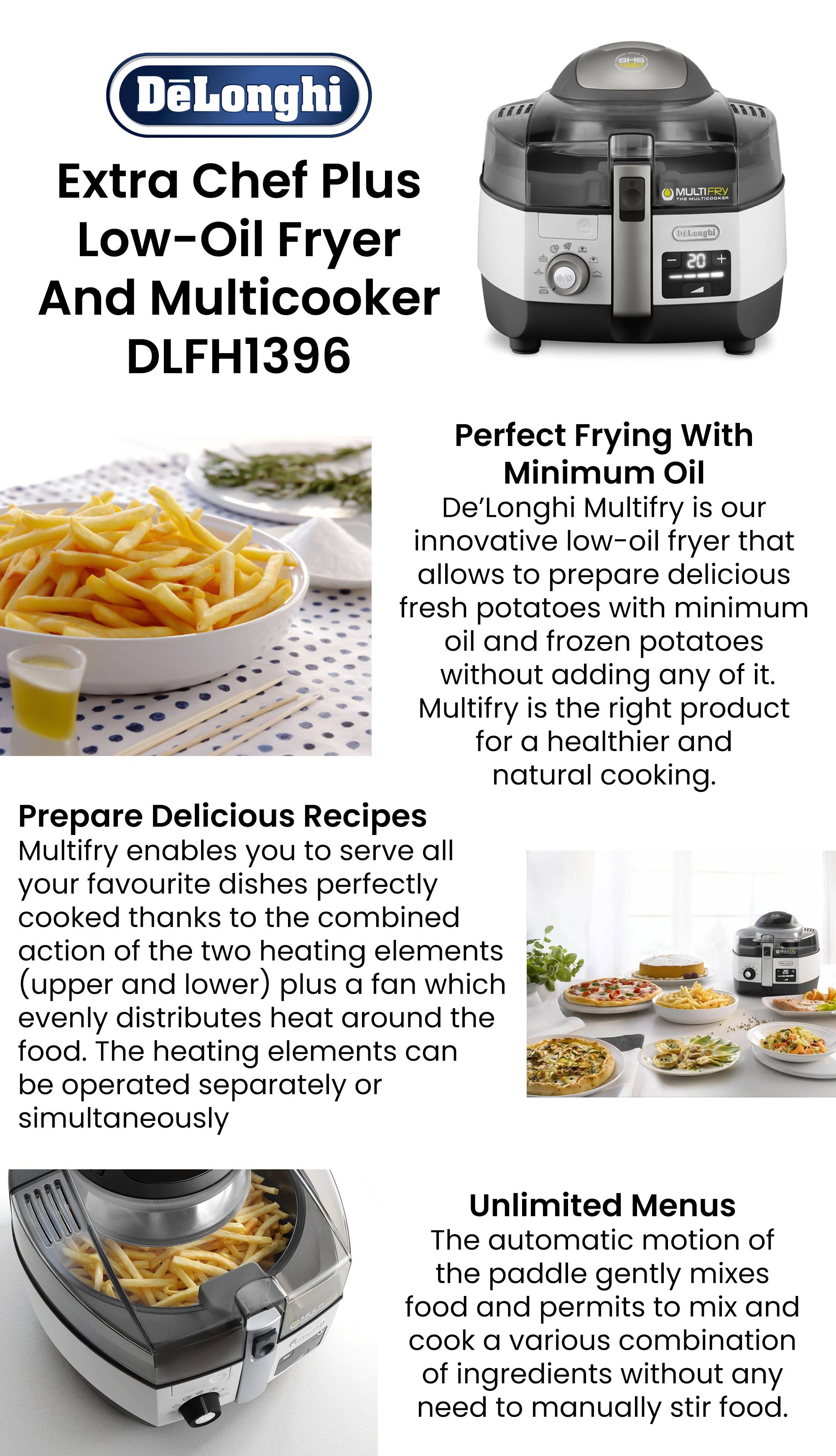 MultiFry Low-Oil Fryer 1.7 L 2200 W FH1396/1 Black