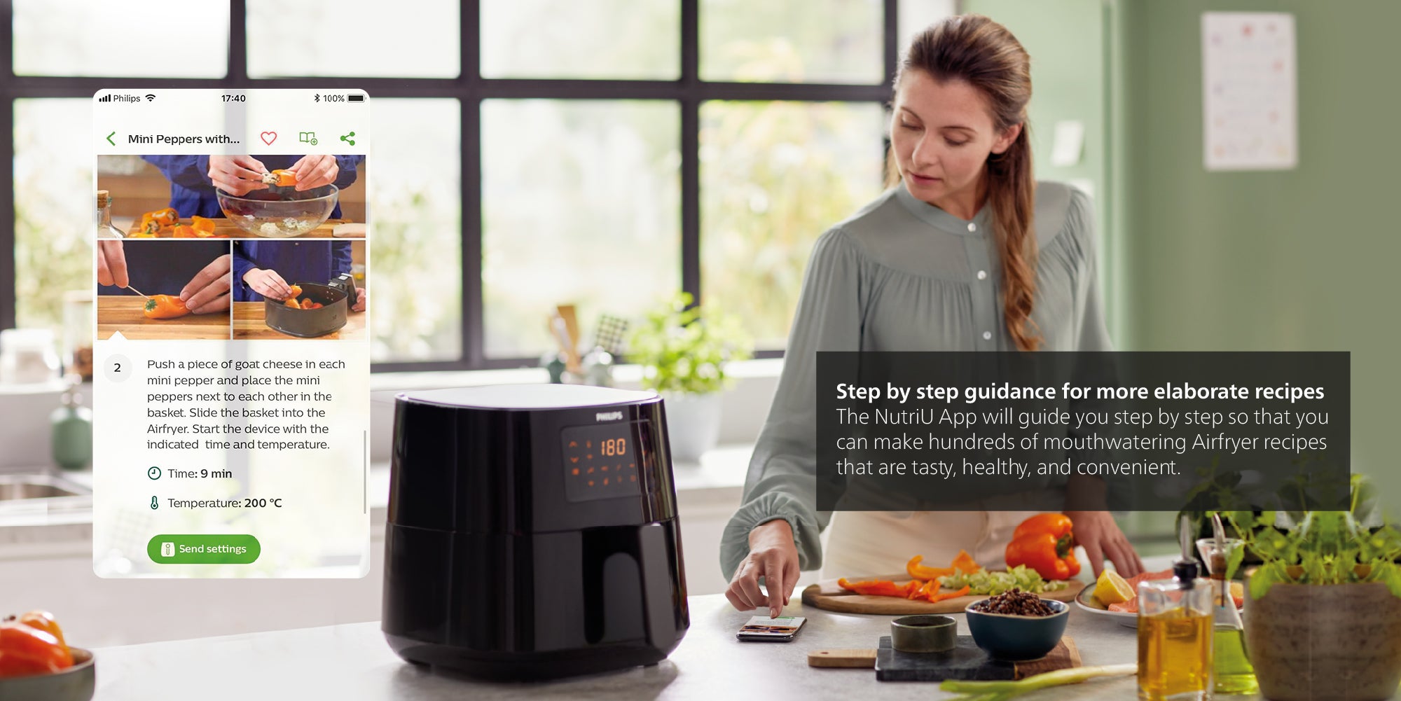 Essential Connected Airfryer XL 6.2 L 2000 W HD9280/90 Black