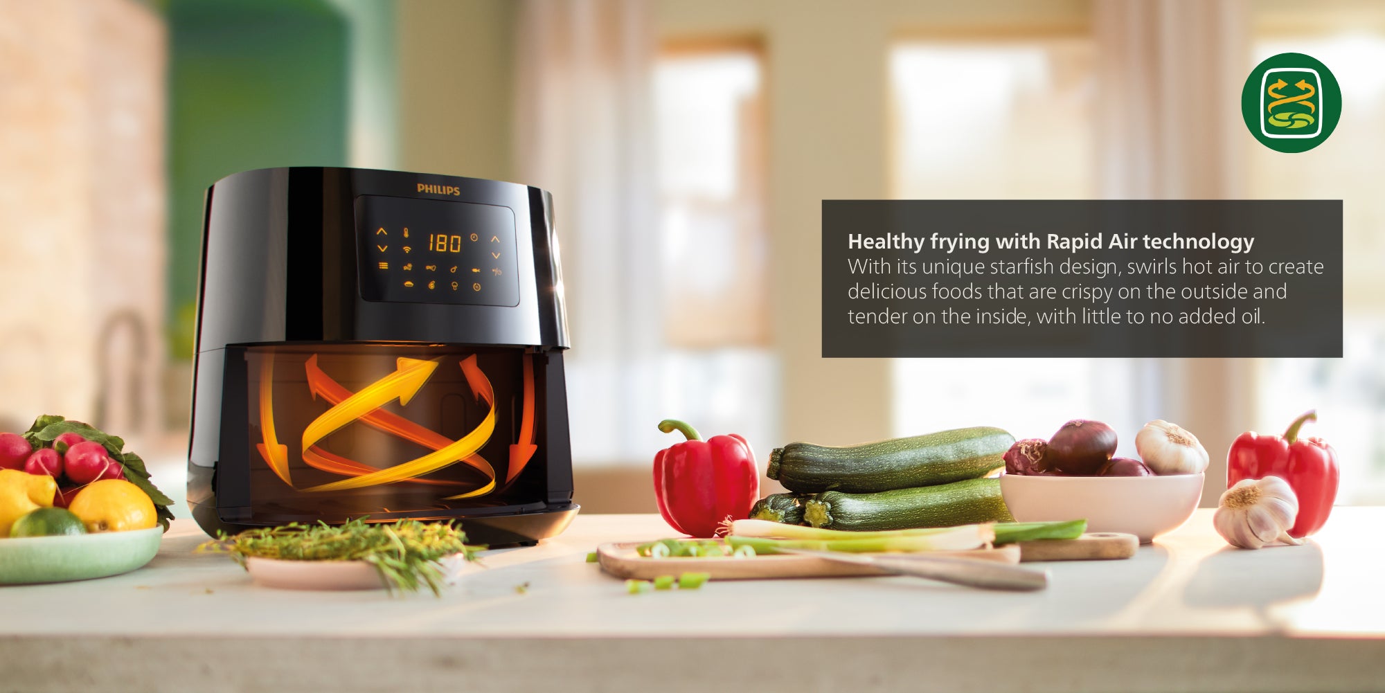 Essential Connected Airfryer XL 6.2 L 2000 W HD9280/90 Black