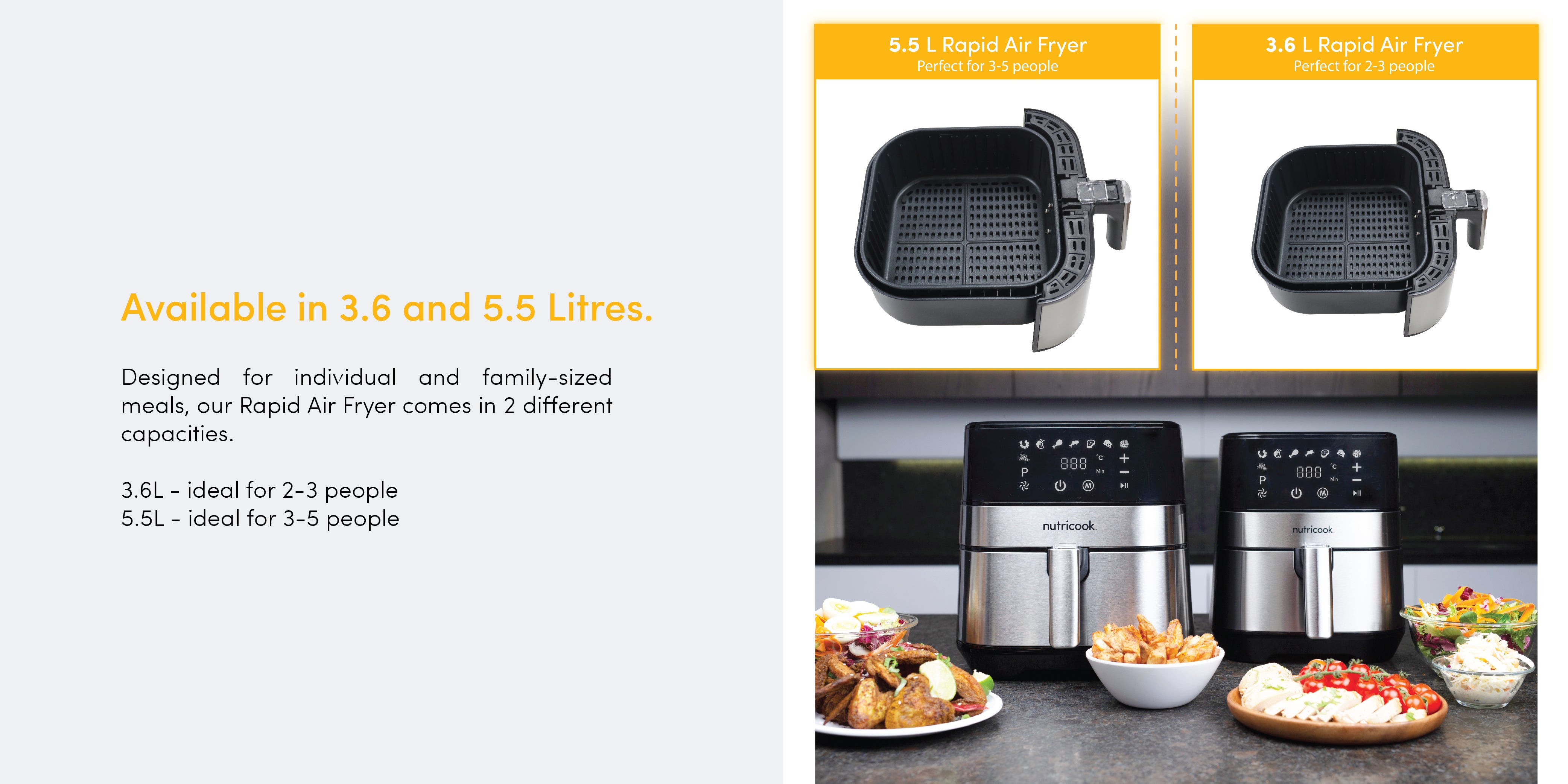 Rapid Air Fryer 3.6 L 1500 W NC-RAF36 Silver/Black