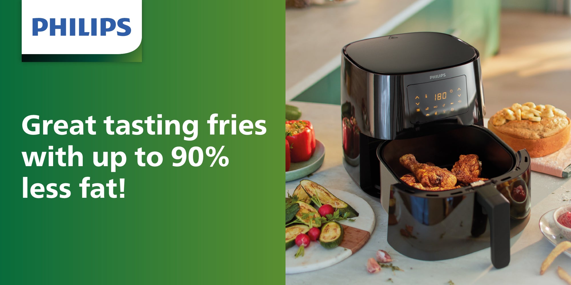 Digital Essential Airfryer With 7 Presets 4.1 L 1400 W HD9252 Black