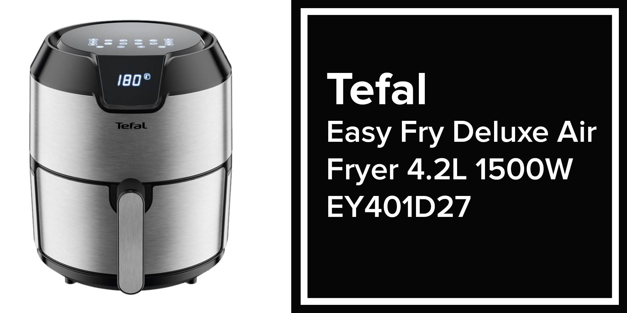 Easy Fry Digital Interface  Oil-less Fryer, airfryer, Healthy cooking, Metal/Stainless Steel 4.2 L 1500 W EY401D27 Silver/Black