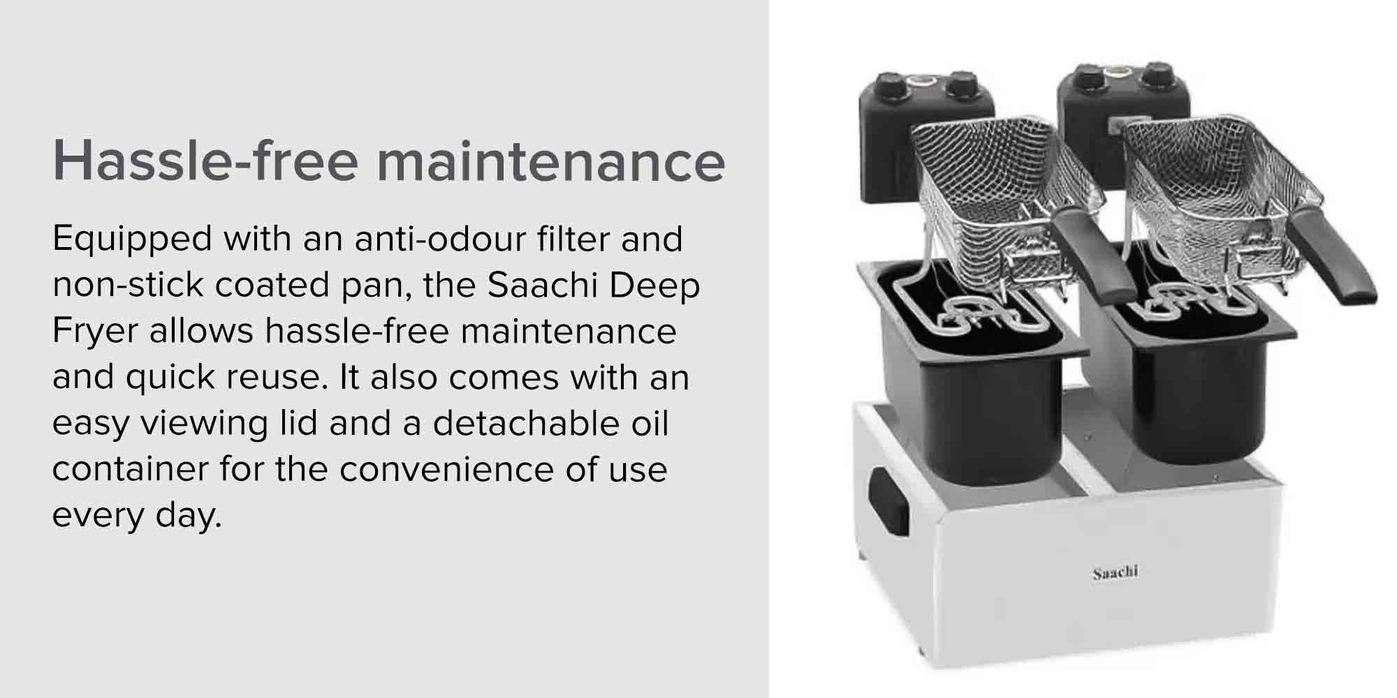 Deep Fryer with Two Baskets, Stainless Steel Body, Removable Inner Pan, Adjustable Timer and Temperature Control 6 L 2000 W NL-DF-4758-ST Silver