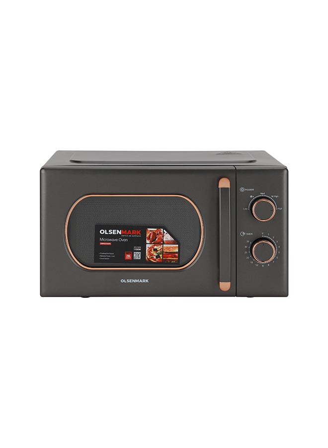 Microwave Oven With Turntable Plate and Multiple Power levels and Defrost Function 20 L 1100 W OMMO2260W Black