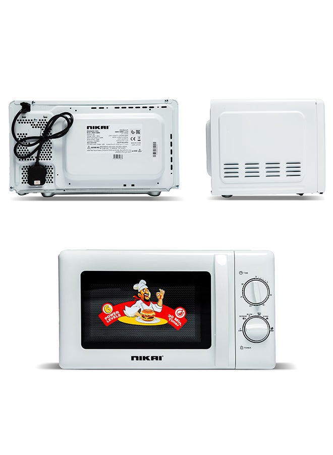 20 Liter Microwave Oven, 6 Power Levels including Defrost, 700 Watts, 30 Mins Cooking Timer, Pull Handle Door, Manual 20 L 700 W NMO515N9A/ NMO515N8NX White/Black