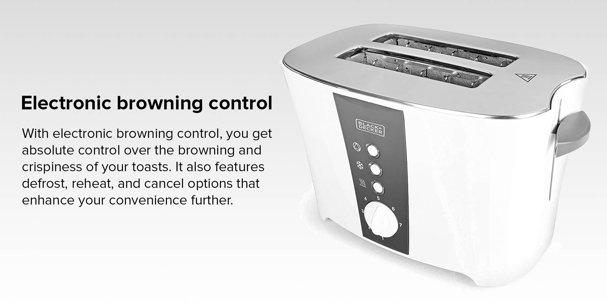 Bread Toaster 2 Slice With Crumb Tray 800 W ET122-B5 White/Grey