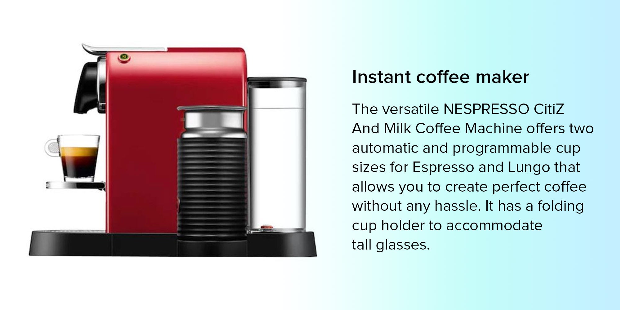 Espresso Coffee Machine With Capsules 1.0 L 1710.0 W C123CR Citiz & milk Cherry red