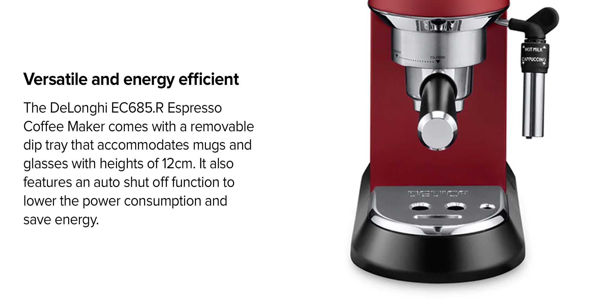 Dedica Espresso Coffee Maker 1.1 L 1350.0 W EC685.R Red