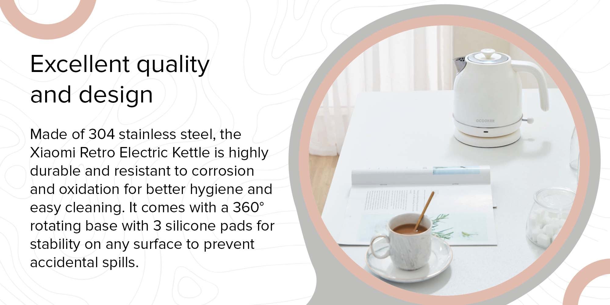 Retro Electric Water Kettle 1.7 L 1800 W PAA01W White