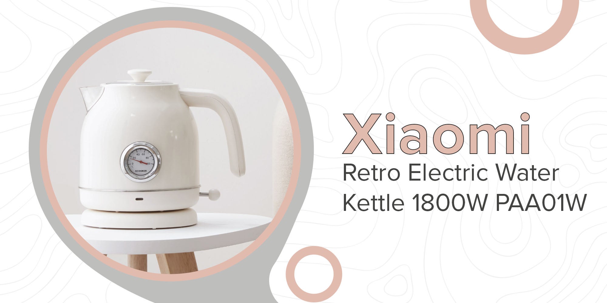 Retro Electric Water Kettle 1.7 L 1800 W PAA01W White