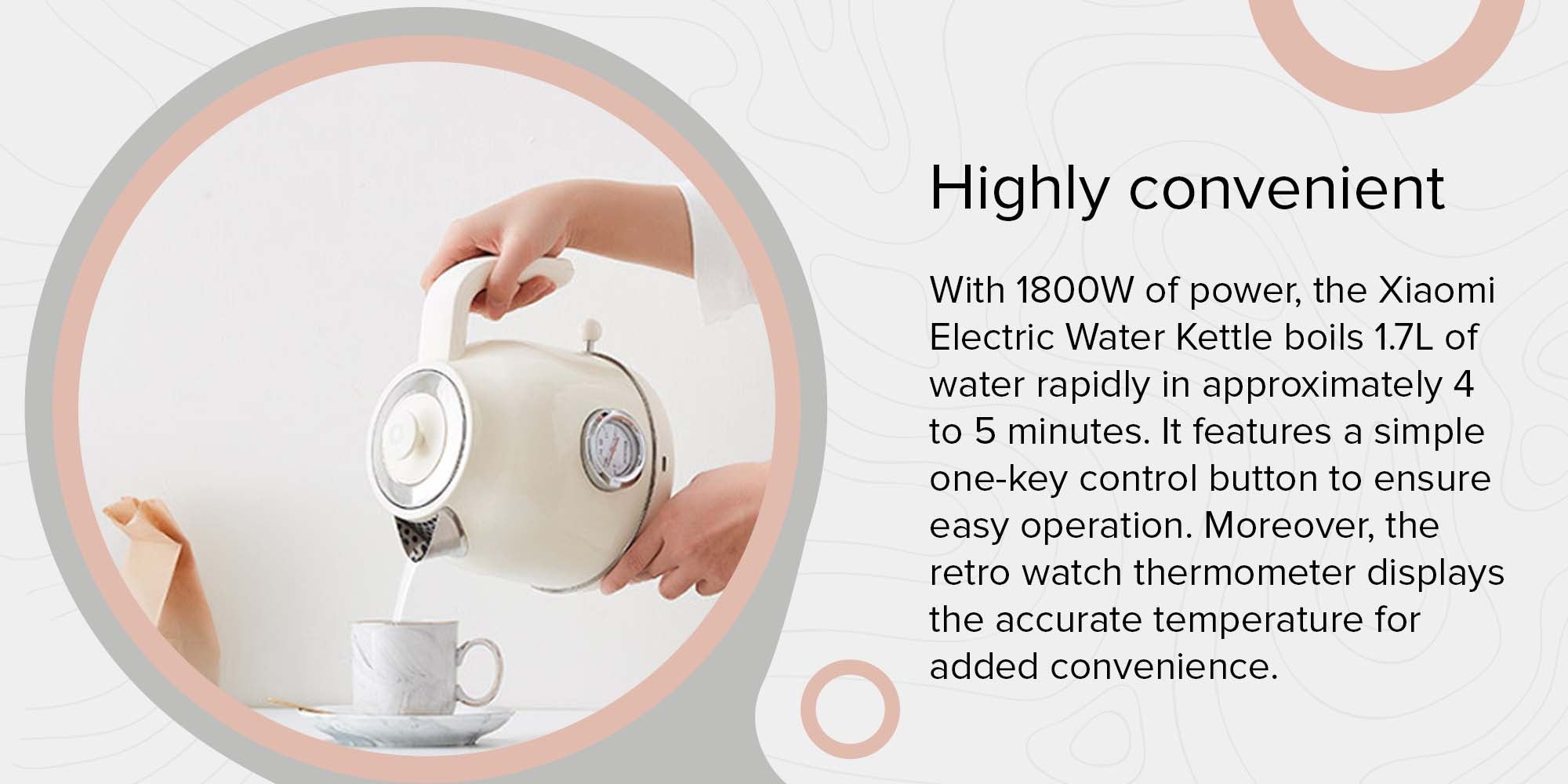Retro Electric Water Kettle 1.7 L 1800 W PAA01W White