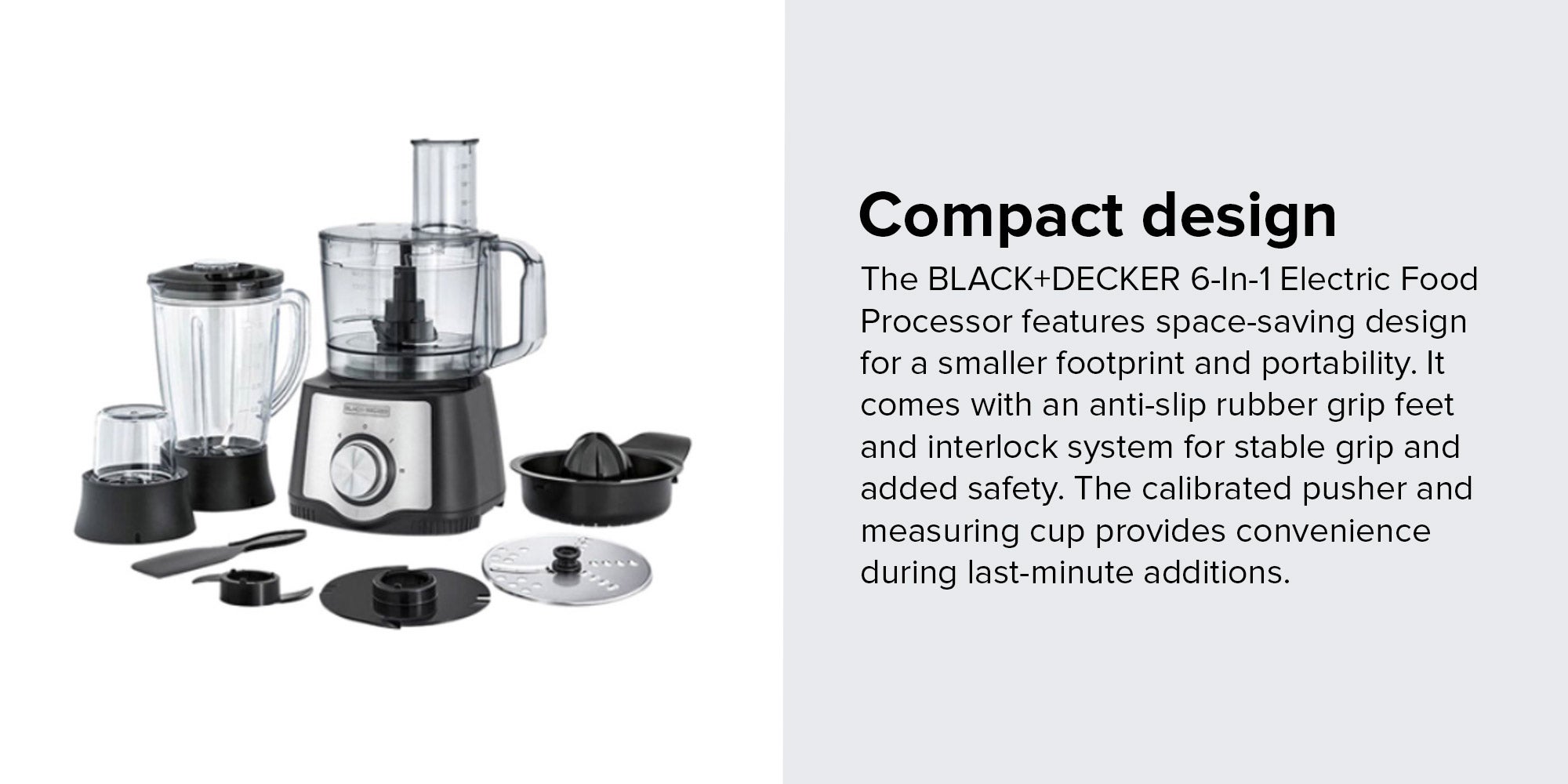 Food Processor 29 Functions 6-in-1 (Blender + Grinder + Citrus Juicer + Dough Maker + Whisker + Food Processor) 600 W FX650-B5 Black/Silver