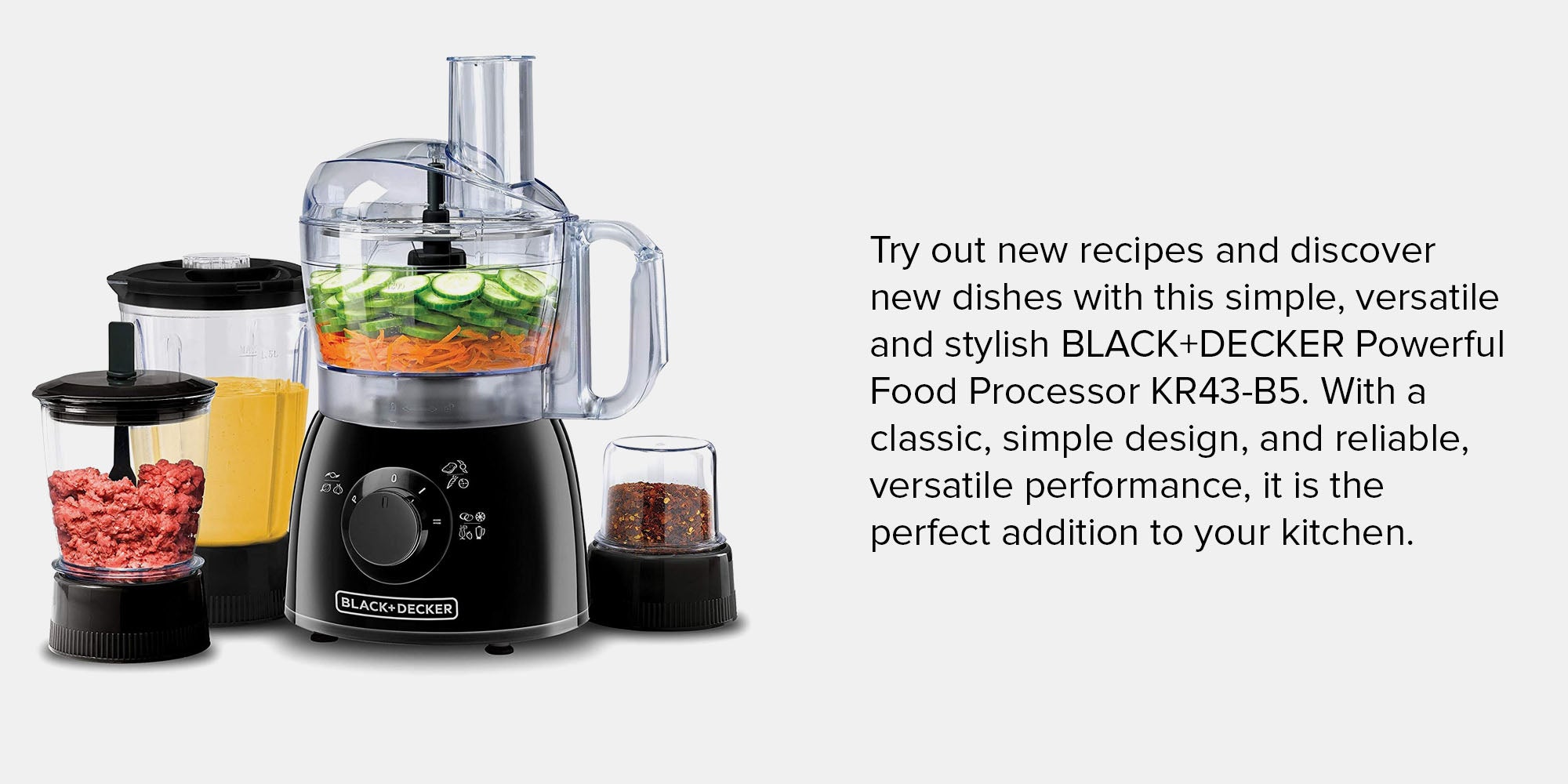 5-In-1 Food Processor With 33 Functions 1.2 L 400.0 W KR43-B5 Black