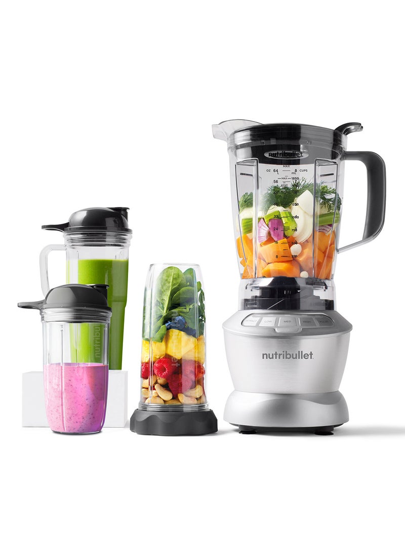 9-Piece Full Size Multi-Function Blender + Combo Set 1.8 L 1200 W NBC-12A & Item Code- NBC-1110A Silver/Black/Clear