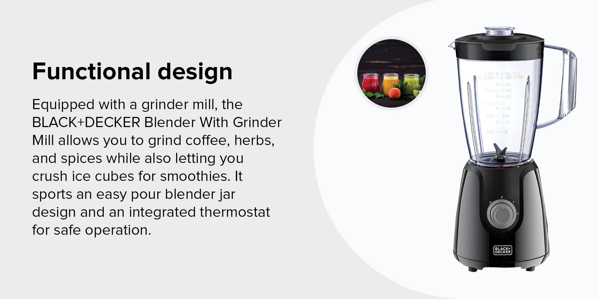 Blender With Grinder Mill 1.5 L 400.0 W BX430J-B5 Black