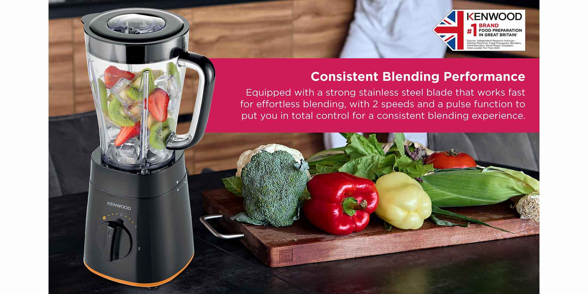Blender Smoothie Maker With Grinder Mill, Chopper Mill, Ice Crush Function 2 L 500 W BLP15.360BK Black