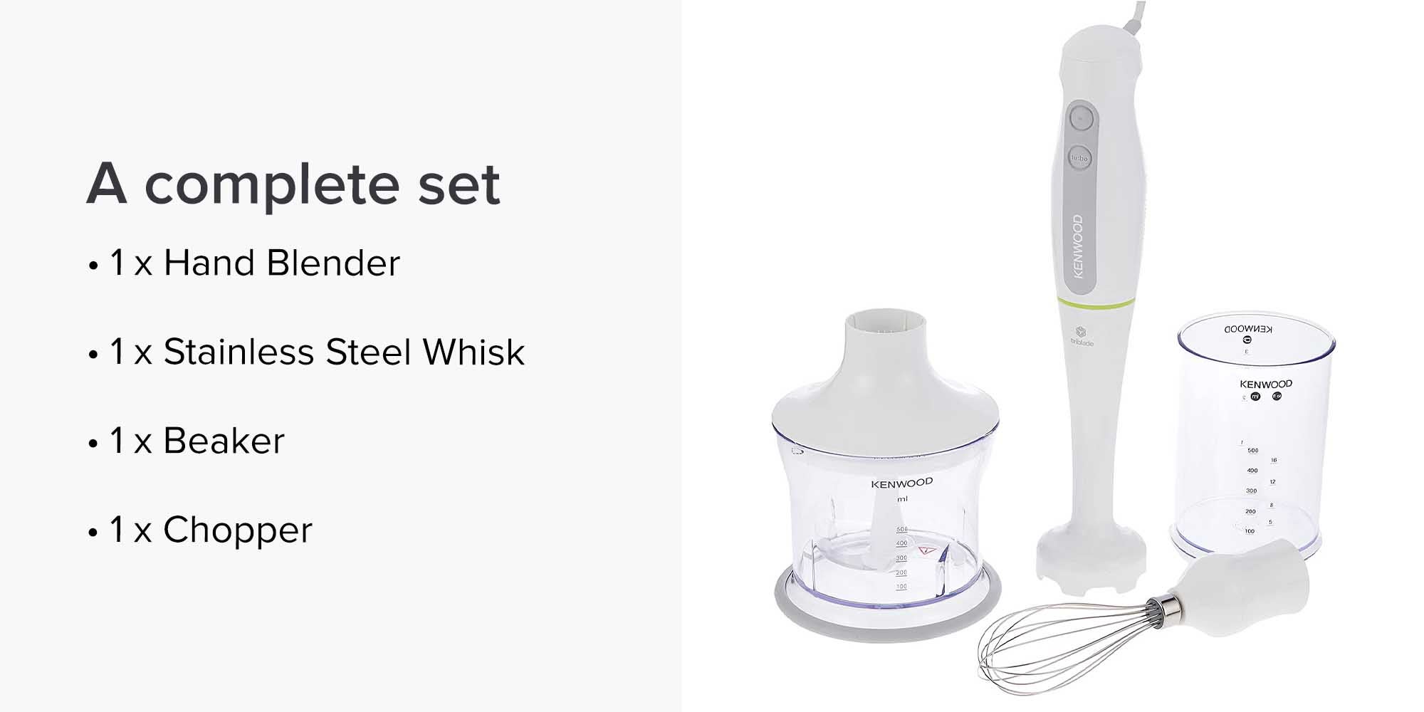 4-Piece Electric Hand Blender Set HDP104 White