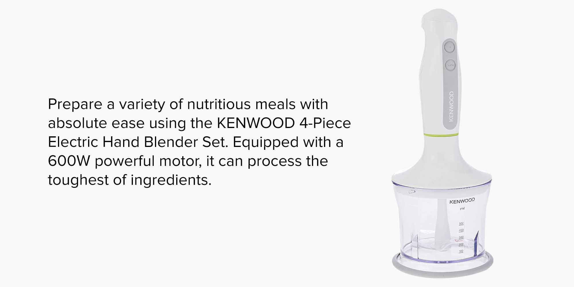 4-Piece Electric Hand Blender Set HDP104 White