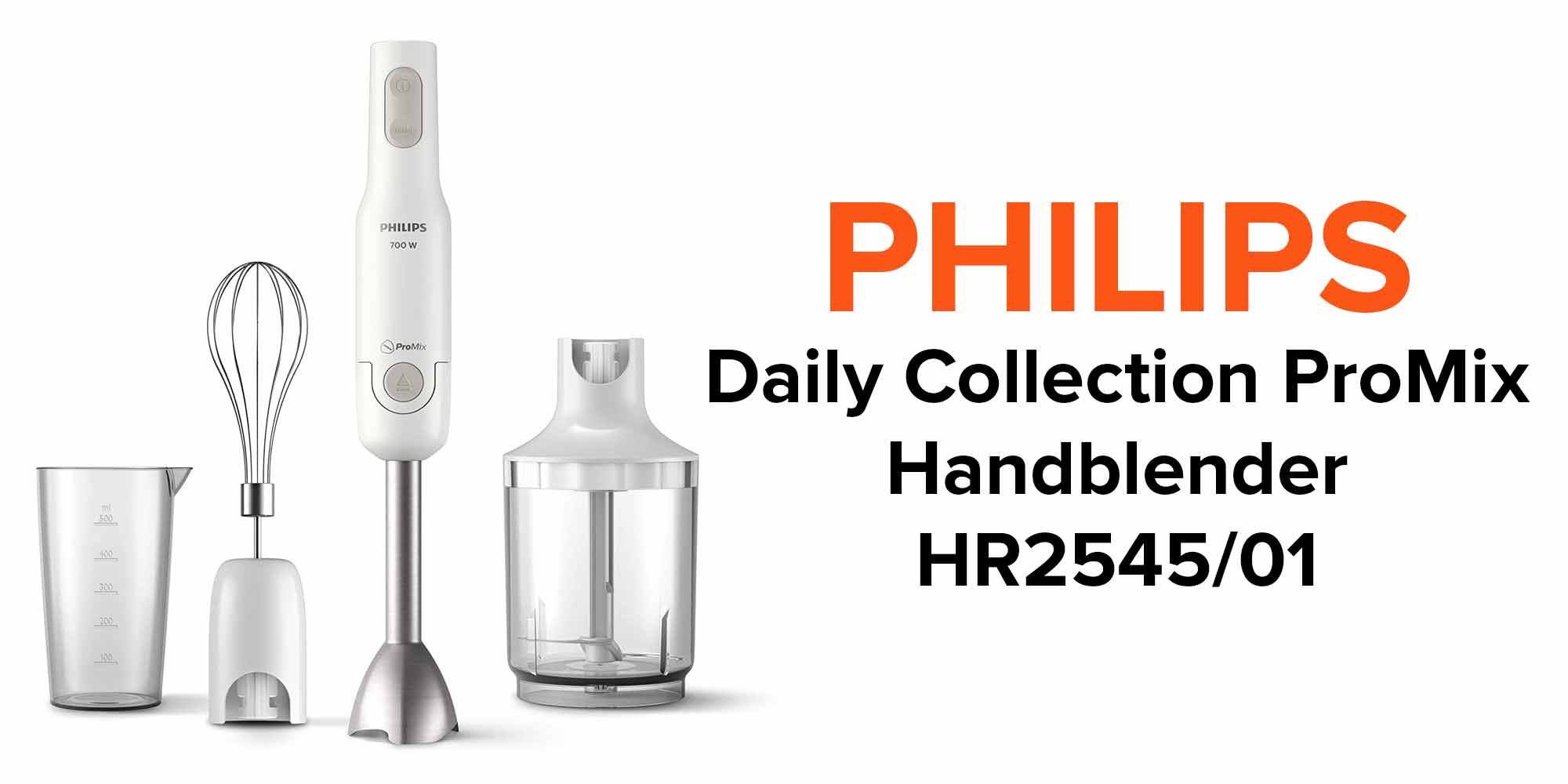 Pro Mix Handblender HR2545/01 White/Silver/Black