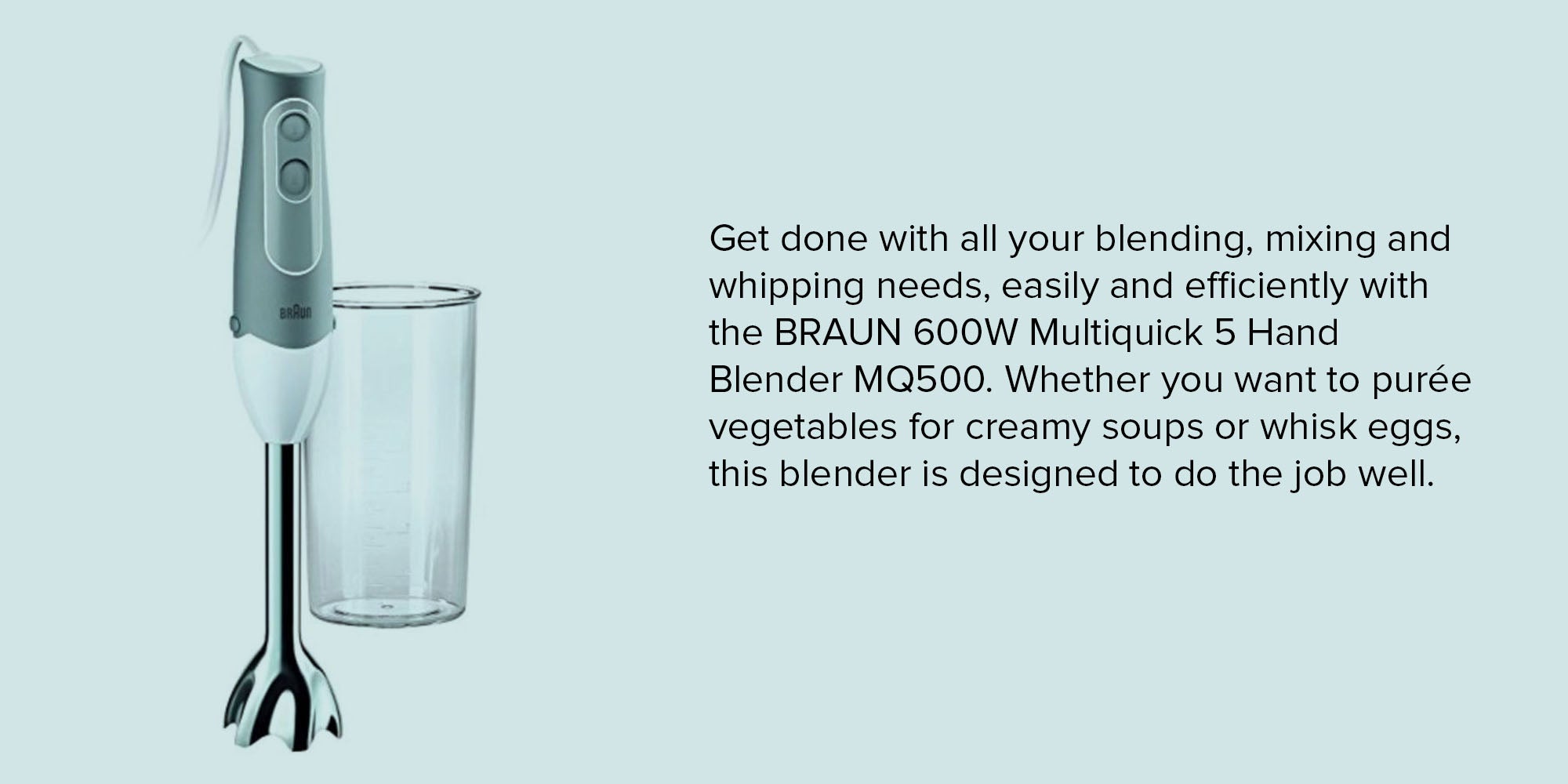 Multiquick Minipimer Hand Blender 600W MQ500 White/Silver