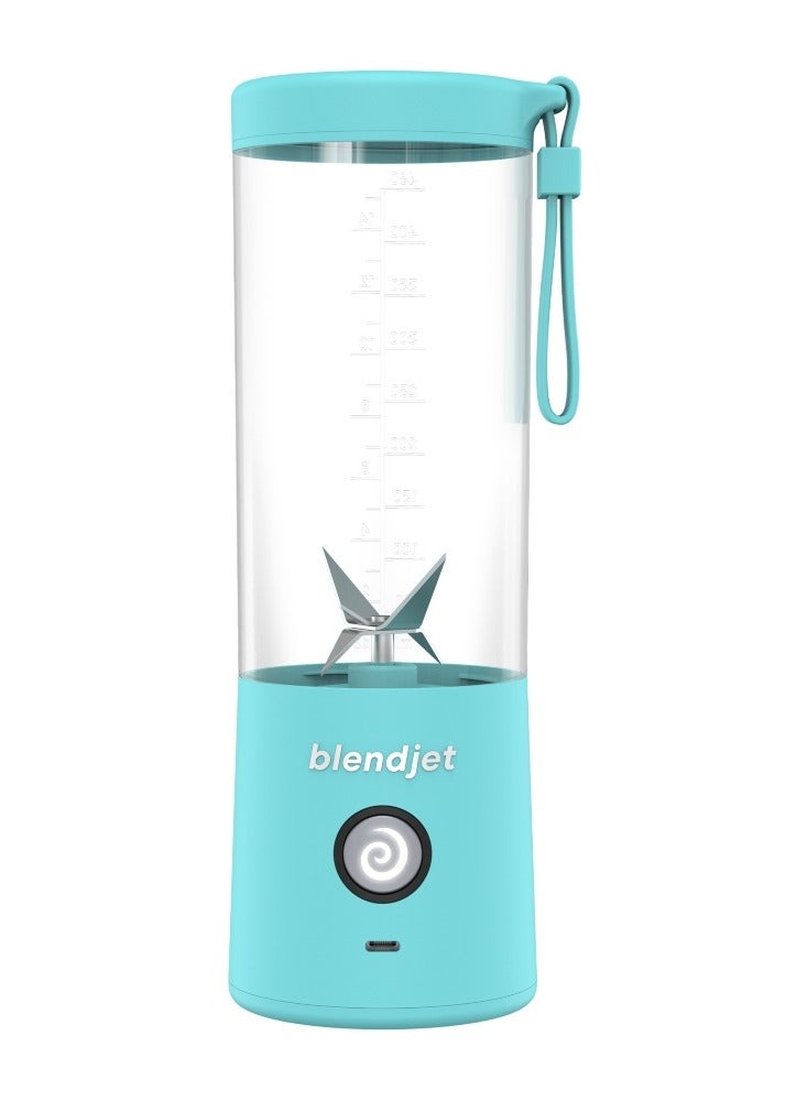 V2 Portable Blender Smoothie Maker, Personal Blender, Fruit Blender, Leak Proof Juicer, BPA-Free 475ml 200W Sports Bottle, USB-C Rechargeable, Ice Crusher with Stainless Steel Blades - Sky Blue