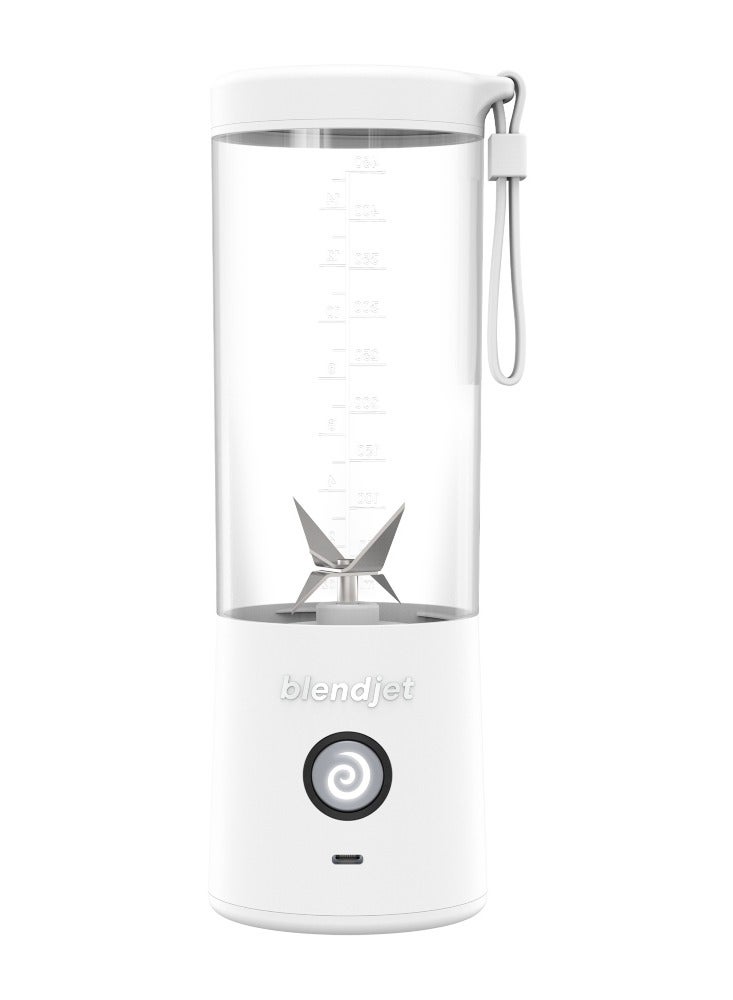 V2 Portable Blender Smoothie Maker, Personal Blender, Fruit Blender, Leak Proof Juicer, BPA-Free 475ml 200W Sports Bottle, USB-C Rechargeable, Ice Crusher with Stainless Steel Blades - White