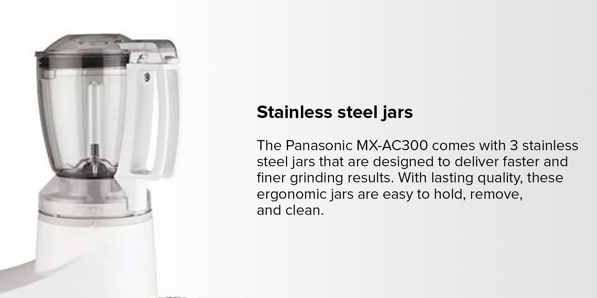 Electric Mixer Grinder 360.0 W MXAC300 White/Silver/Black