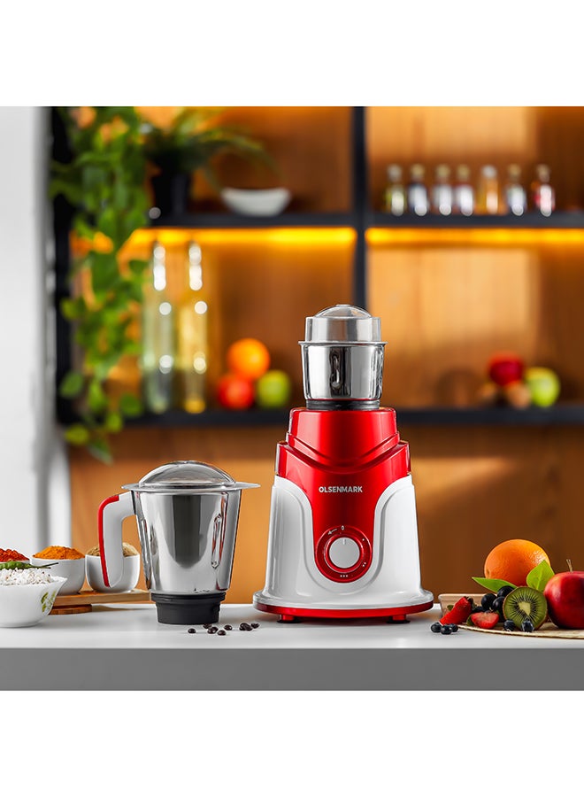 3-In-1 Mixer Grinder, 3-Speed With Incher And Overheat Protection, Stainless Steel Jars And Blades 0 L 750 W OMSB2427K Multicolour