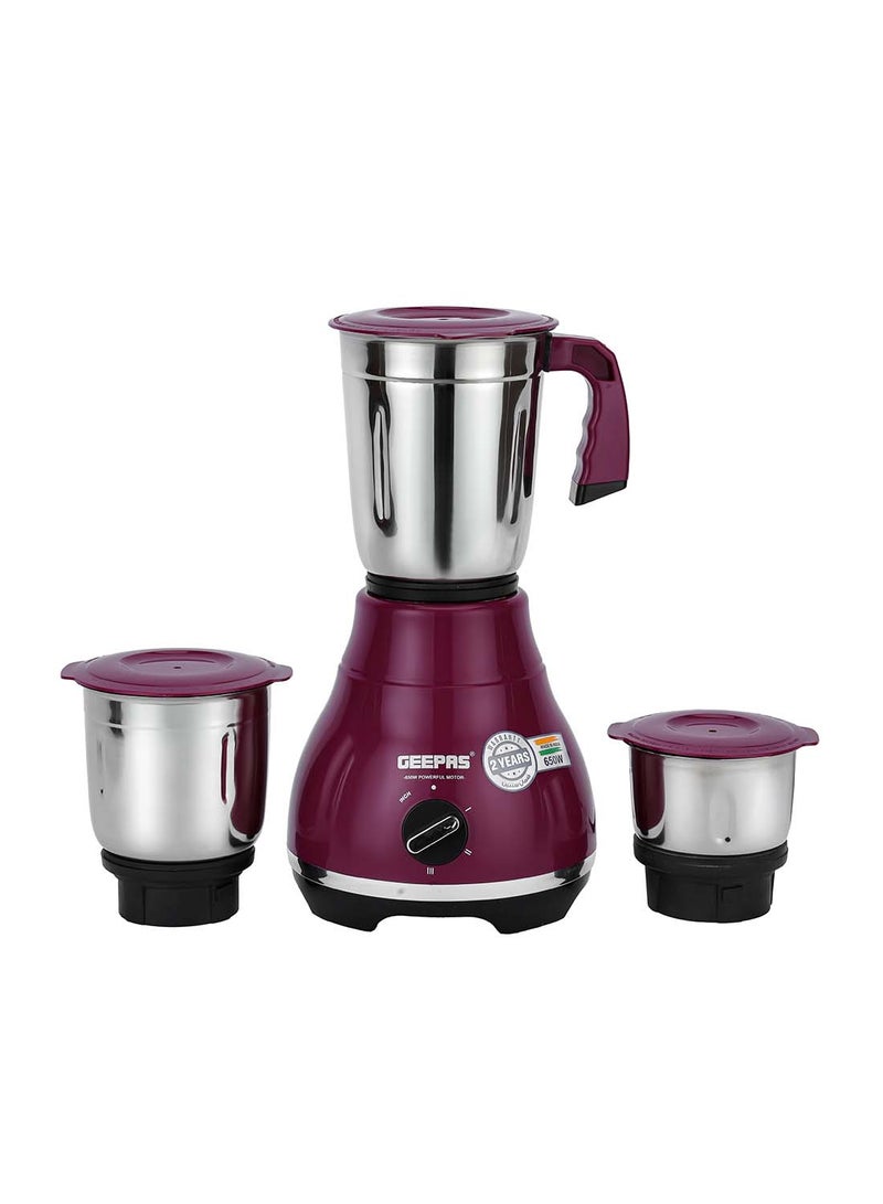 Grinder With Powerful Copper Motor And Stainless Steel Jars 1.2 L 650 W GSB44087 Burgundy/Silver