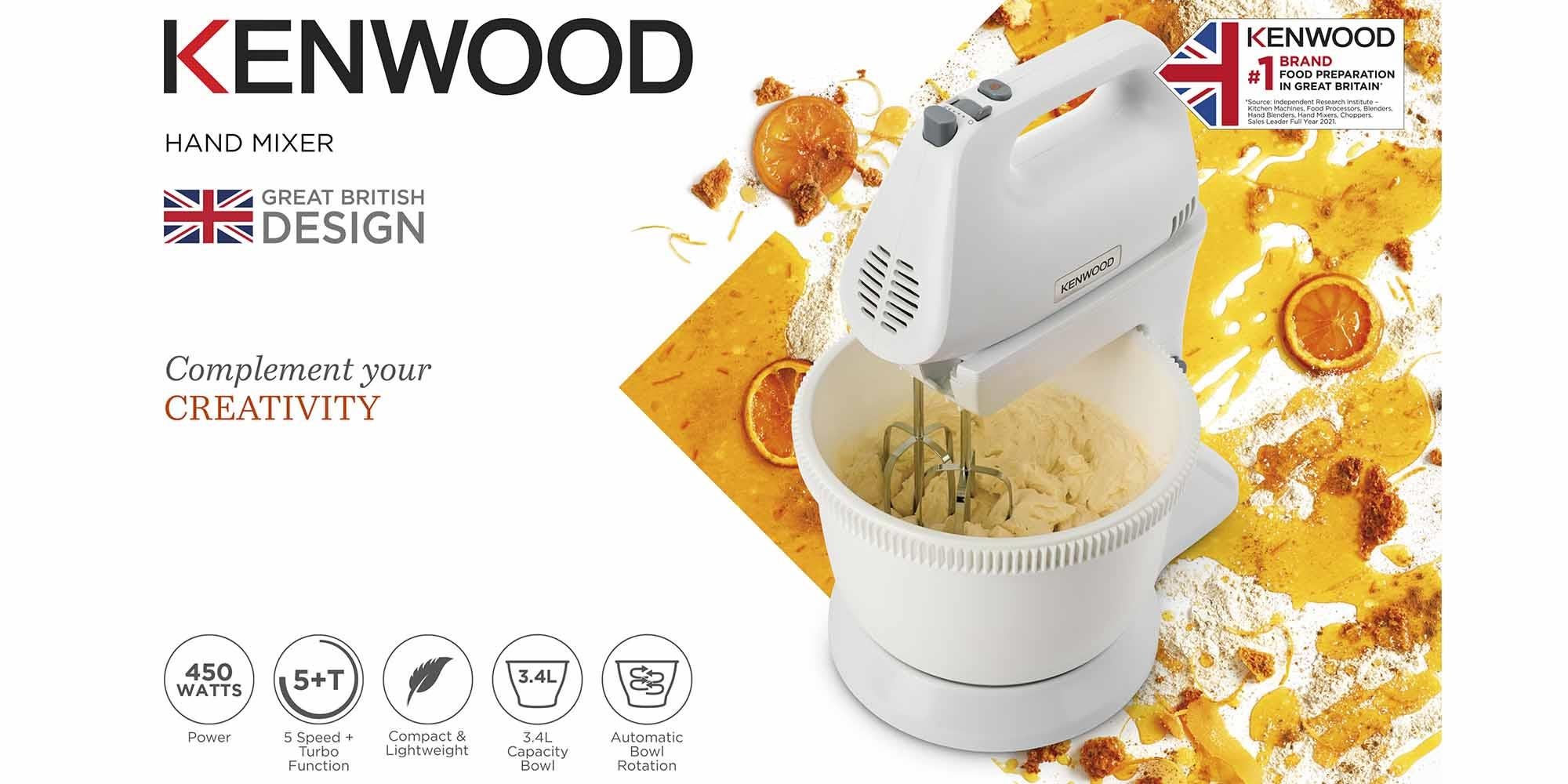 Stand Hand Mixer (Electric Whisk) With Rotary Bowl 3.4 L 450 W HMP32.A0 White