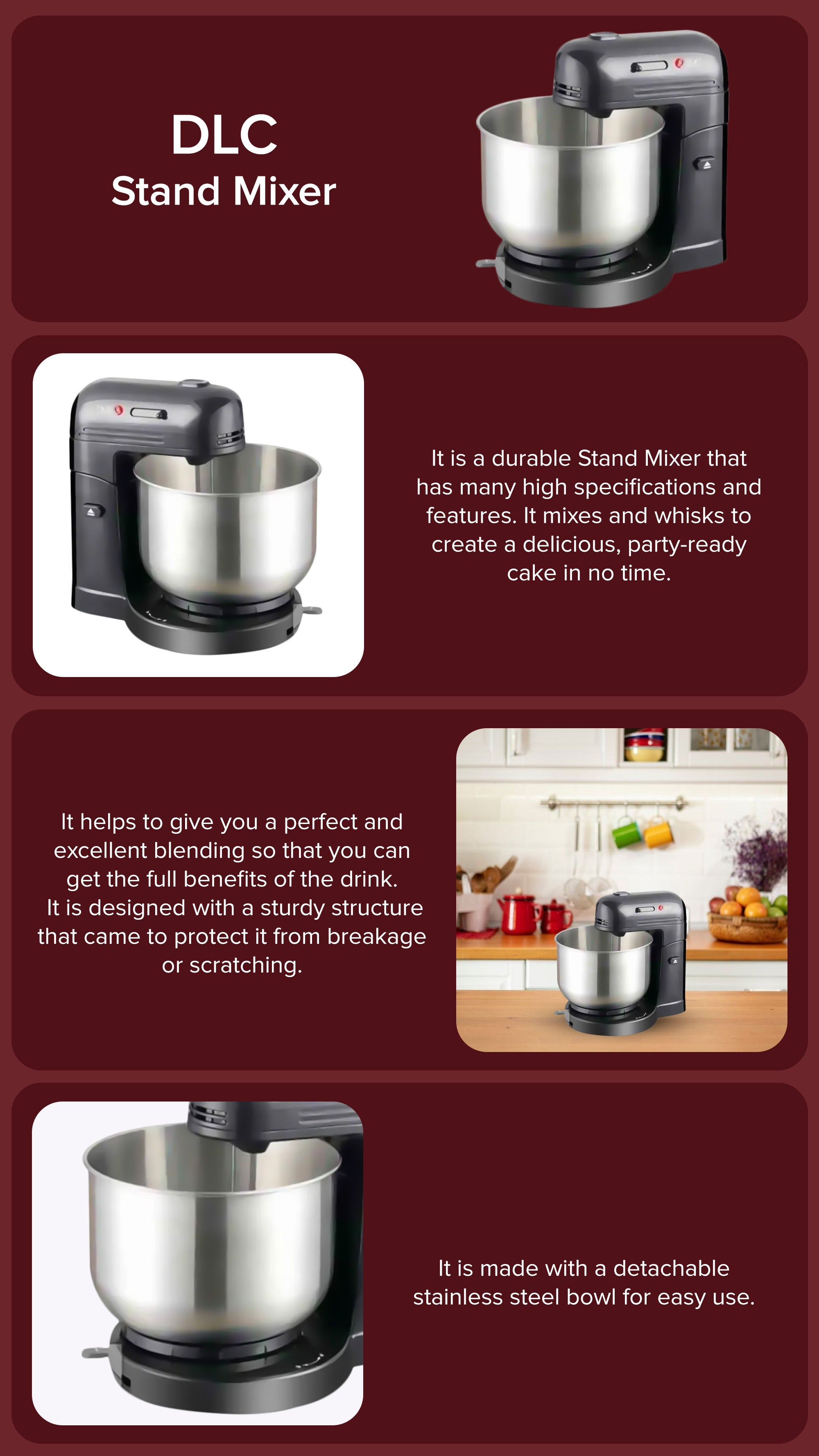 Electric Stand Mixer 350W 350.0 W DLC-39011 Black/Silver