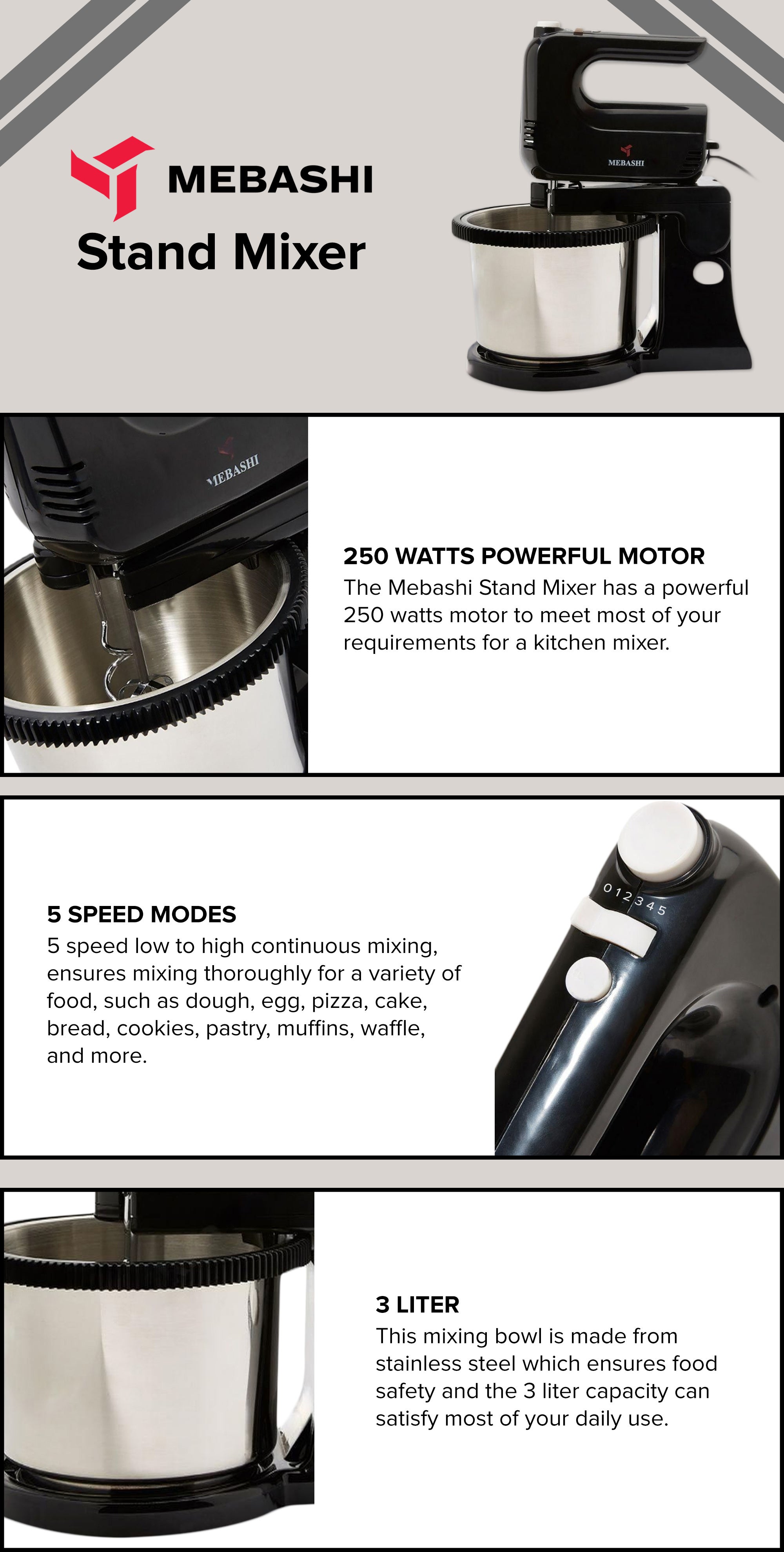 Stand Mixer 250W ME-SBM1006SS Black/Silver