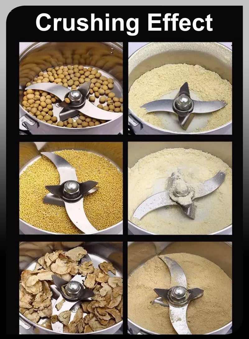 Electric 200 Grams Grain Mill Powder Cereal Spice Superfine Dry Grinder Herb Flour Crusher Commercial Coffee Pulveriser Grain Household Portable Grinding Machine