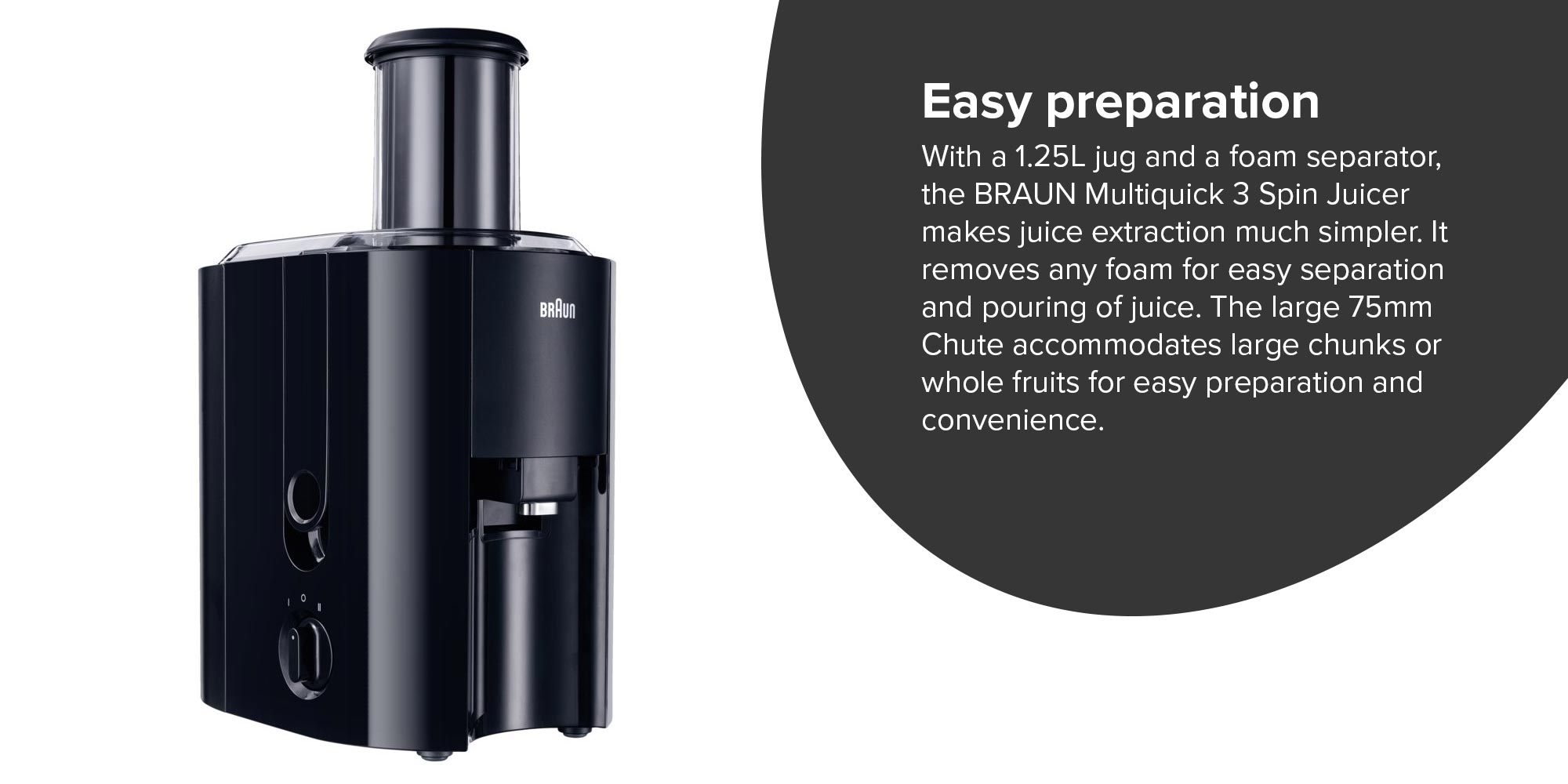 Multiquick 3 Spin Juicer 800W 1.25 L 800 W J 300 Black