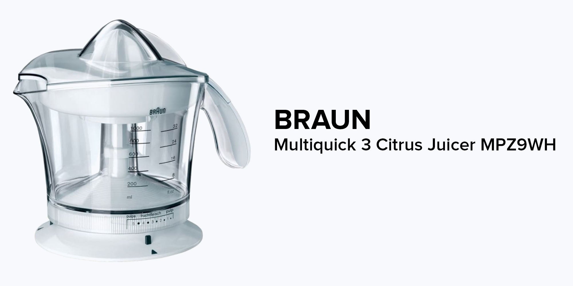 Multiquick 3 Citrus Juicer 1.0 L 200.0 W MPZ9WH White/Clear