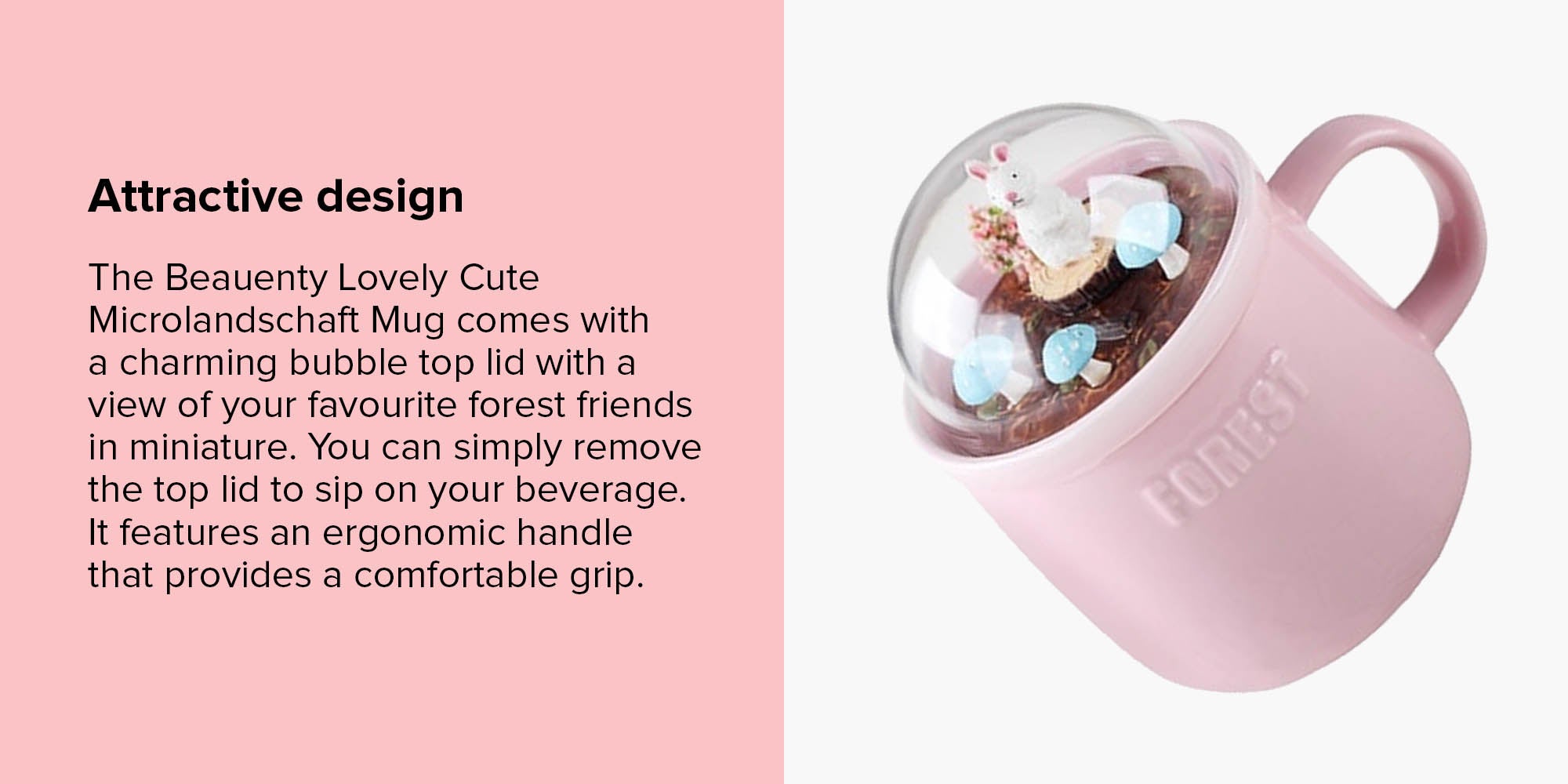 Lovely Cute Microlandschaft Mug Pink/Clear