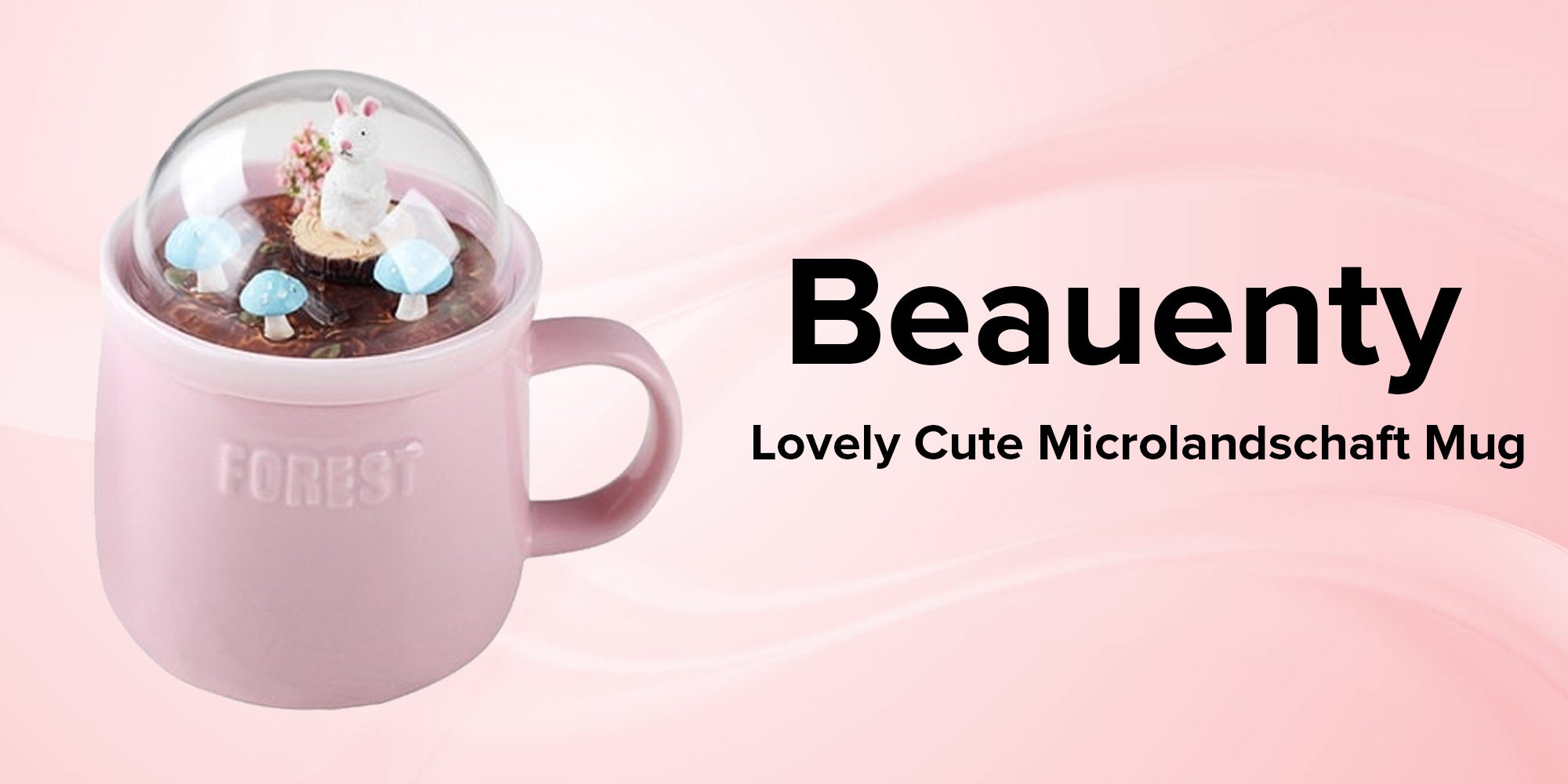 Lovely Cute Microlandschaft Mug Pink/Clear