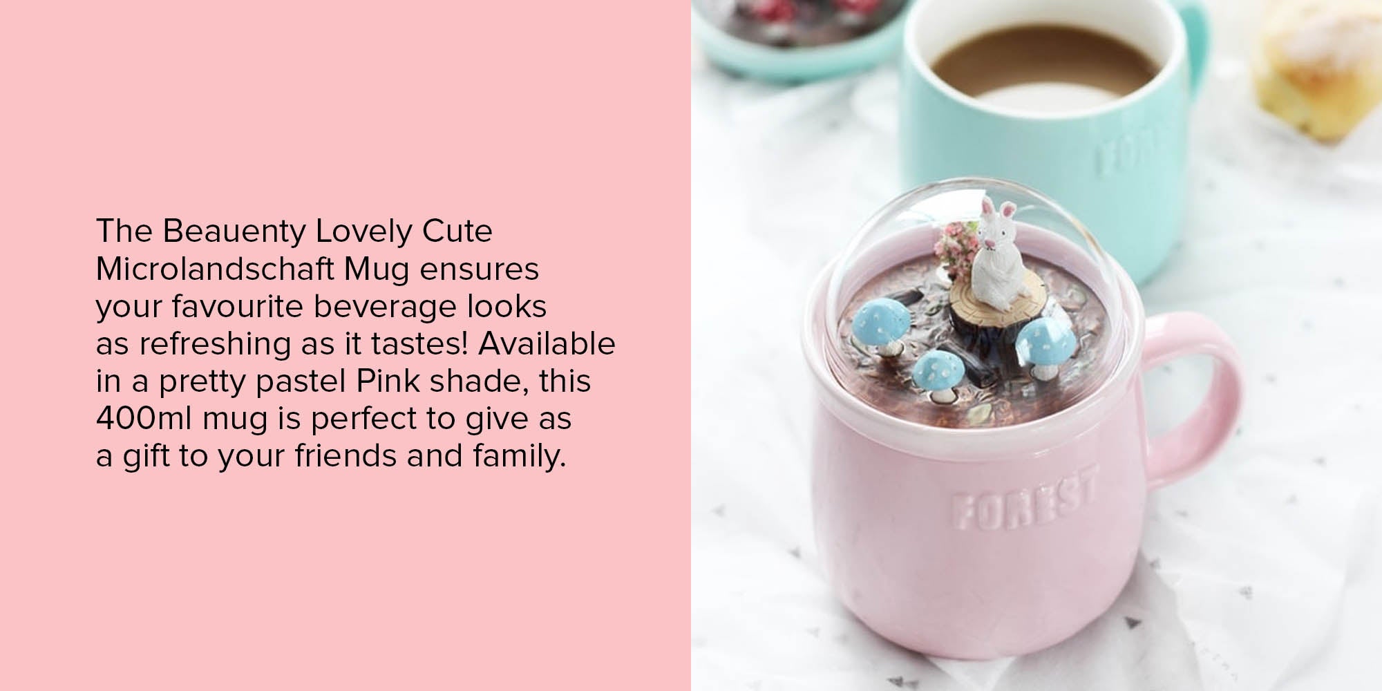 Lovely Cute Microlandschaft Mug Pink/Clear