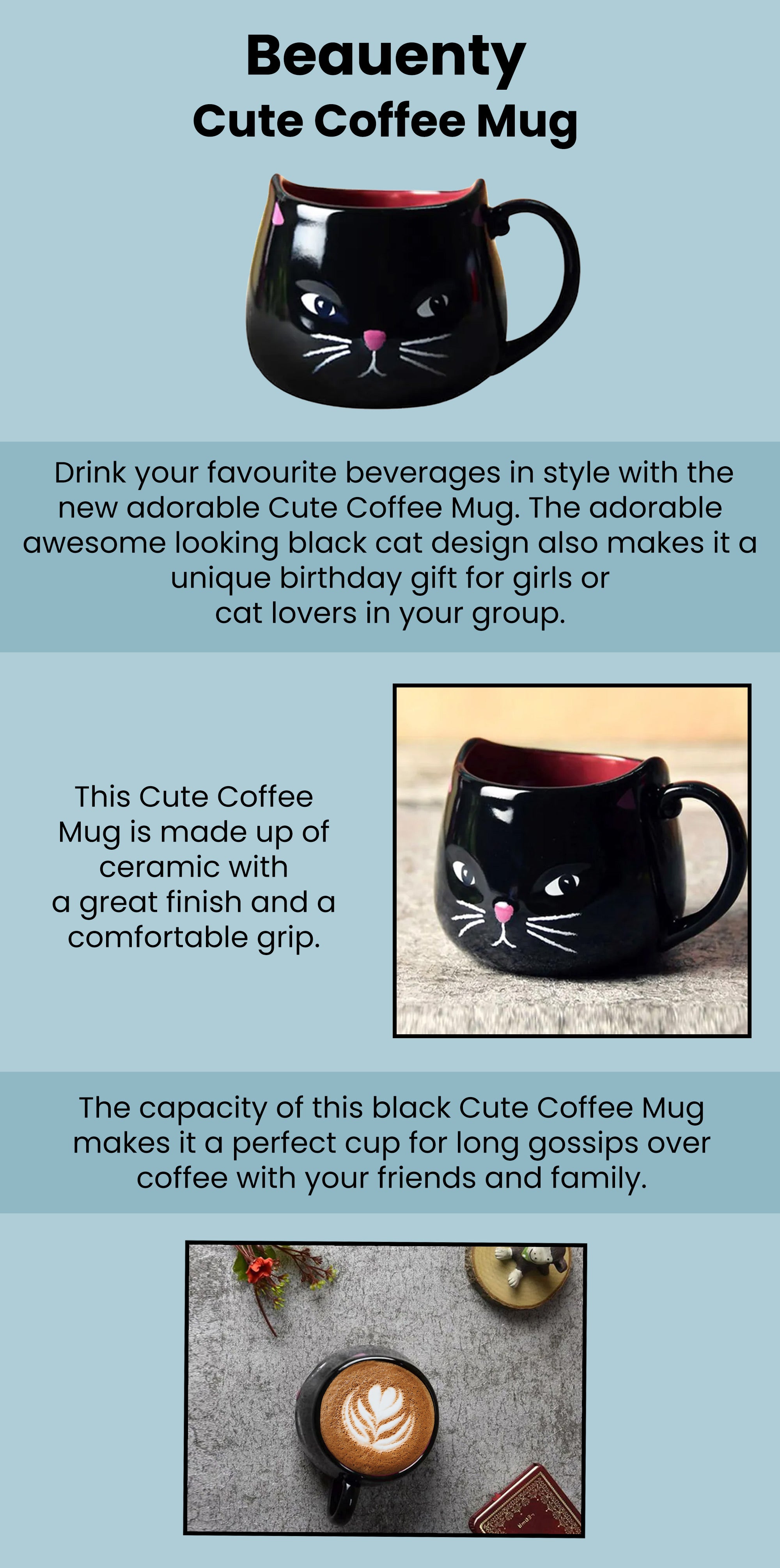 Cute Coffee Mug Black/White/Red