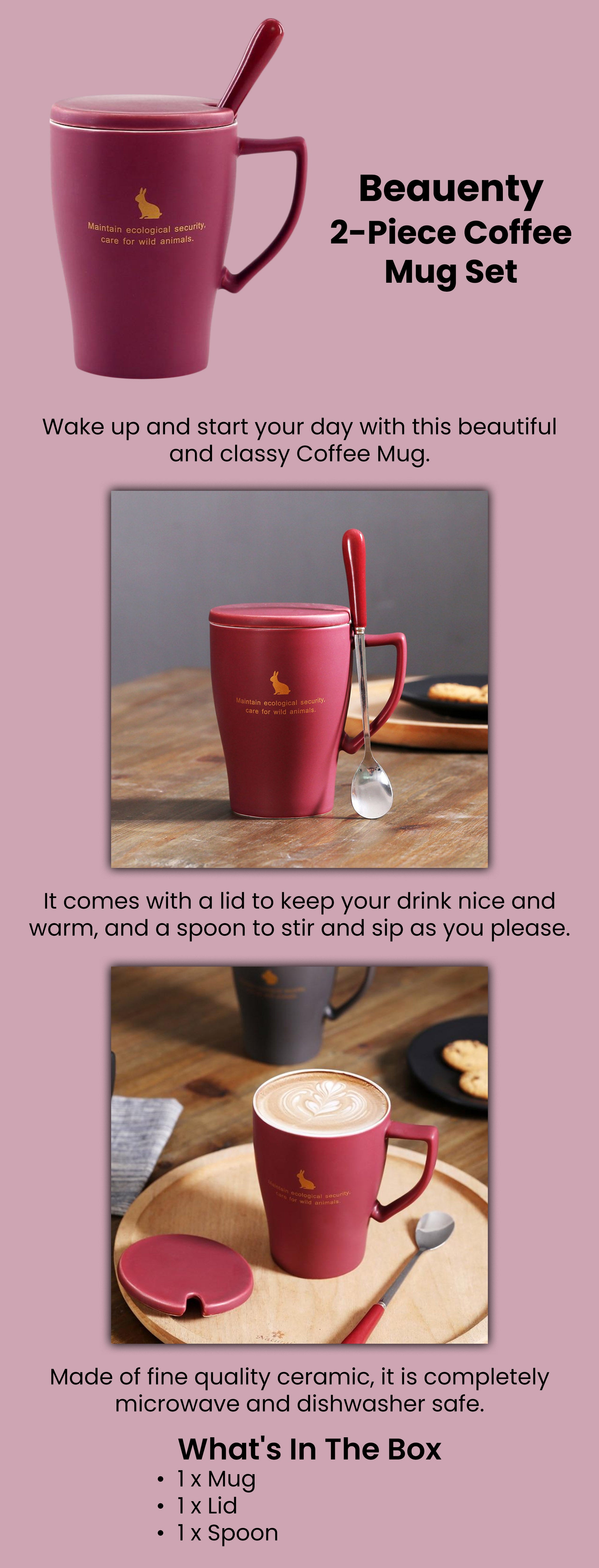 2-Piece Coffee Mug Set Red/Yellow