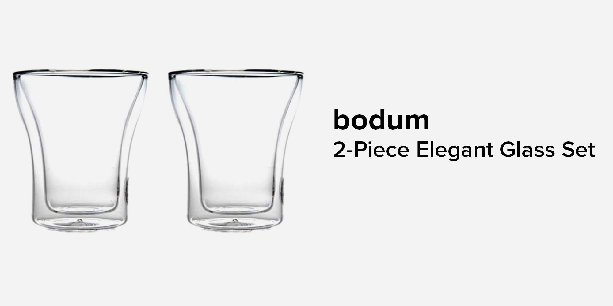 2-Piece Elegant Glass Set Clear 86x86x99mm