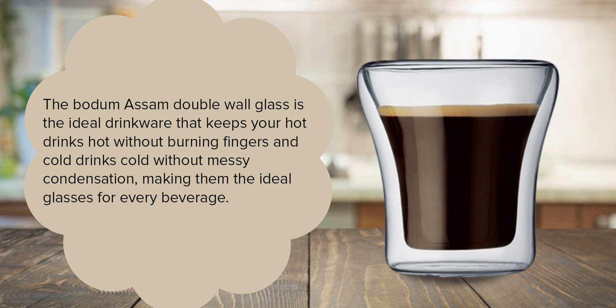 2-Piece Assam Double Wall Glass Set Clear 100ml