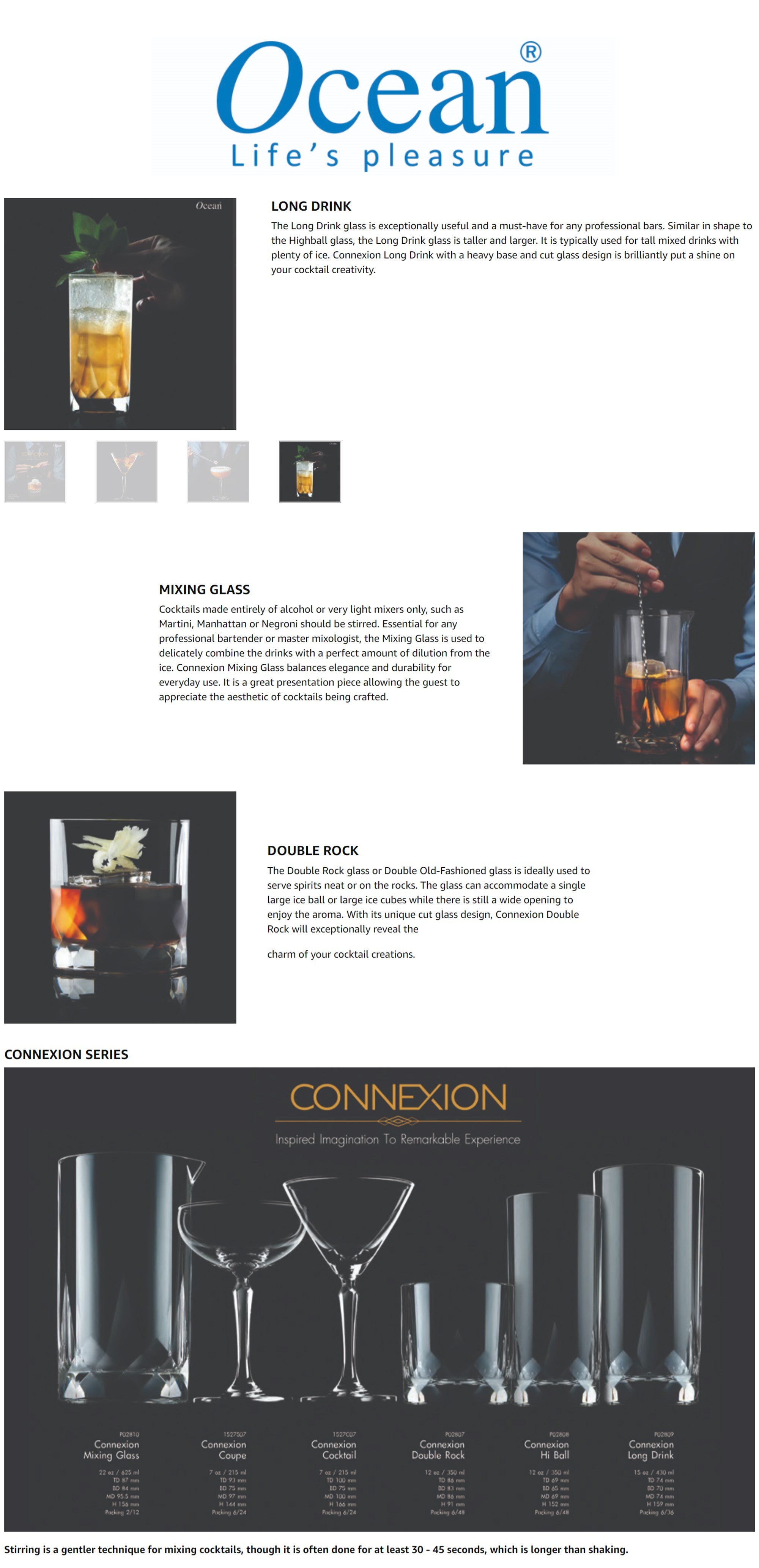 Pack Of 6 Connexion Highball Tumbler Clear