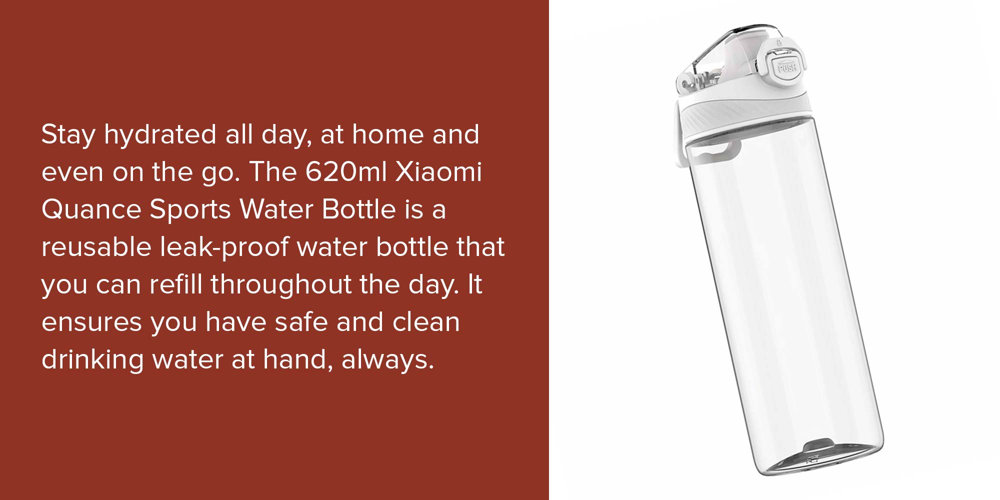 Quance Sports Water Bottle White