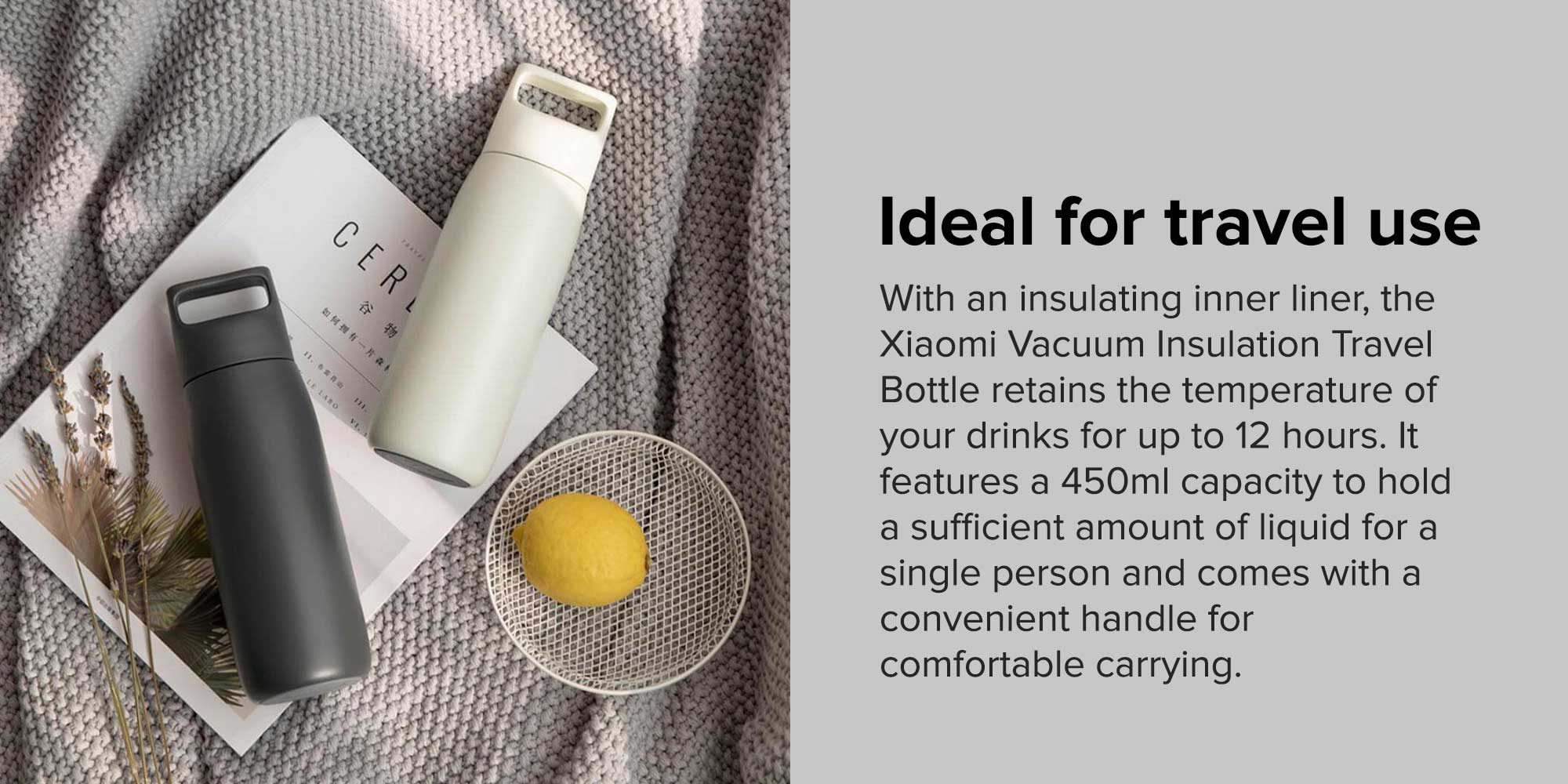 Vacuum Insulation Travel Bottle Black