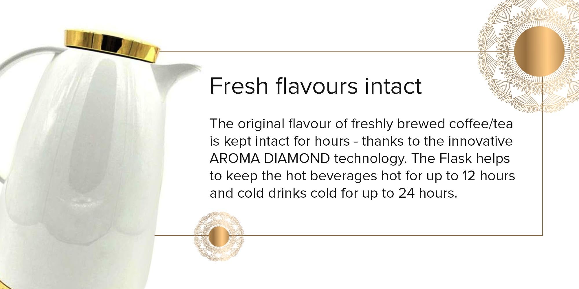 Aubrg Decor Ornament Flask White/Gold 1.8Liters