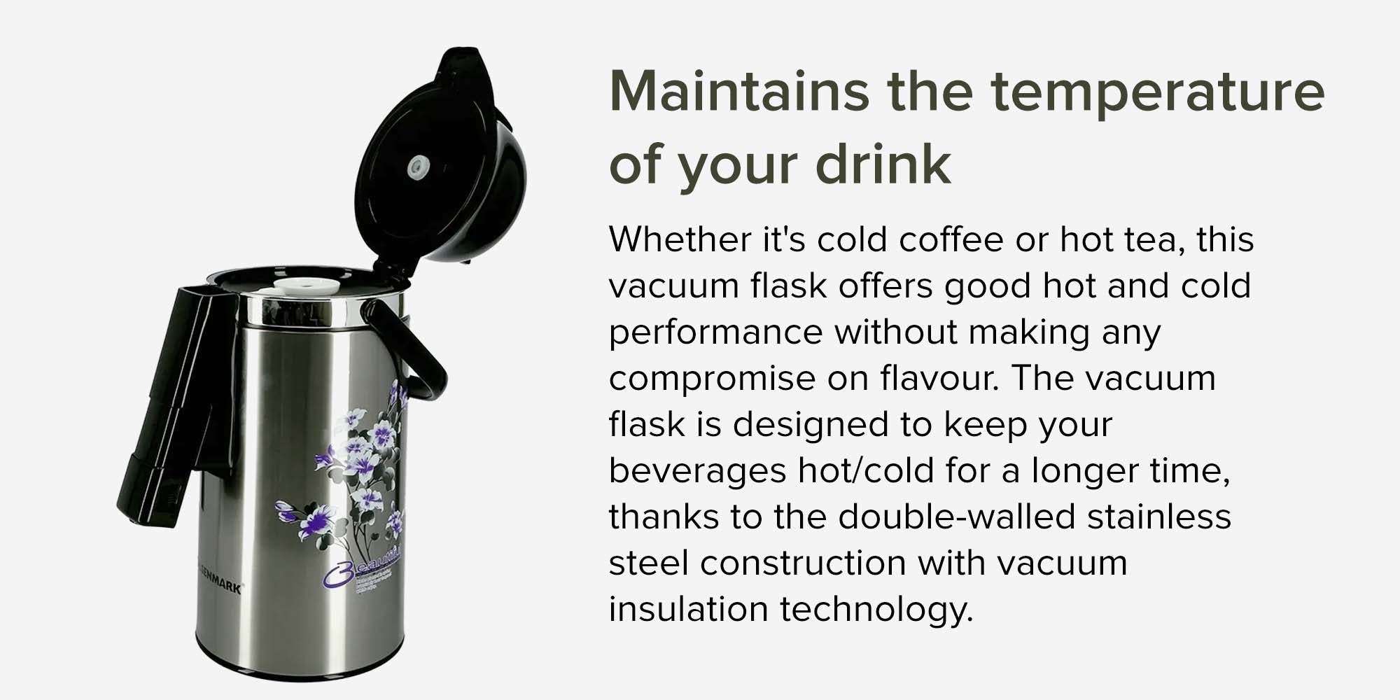 Stainless Steel Vacuum Flask Silver/Black