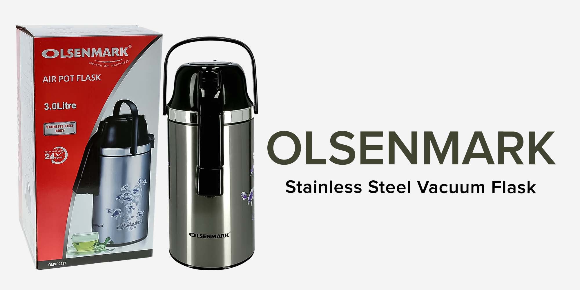 Stainless Steel Vacuum Flask Silver/Black