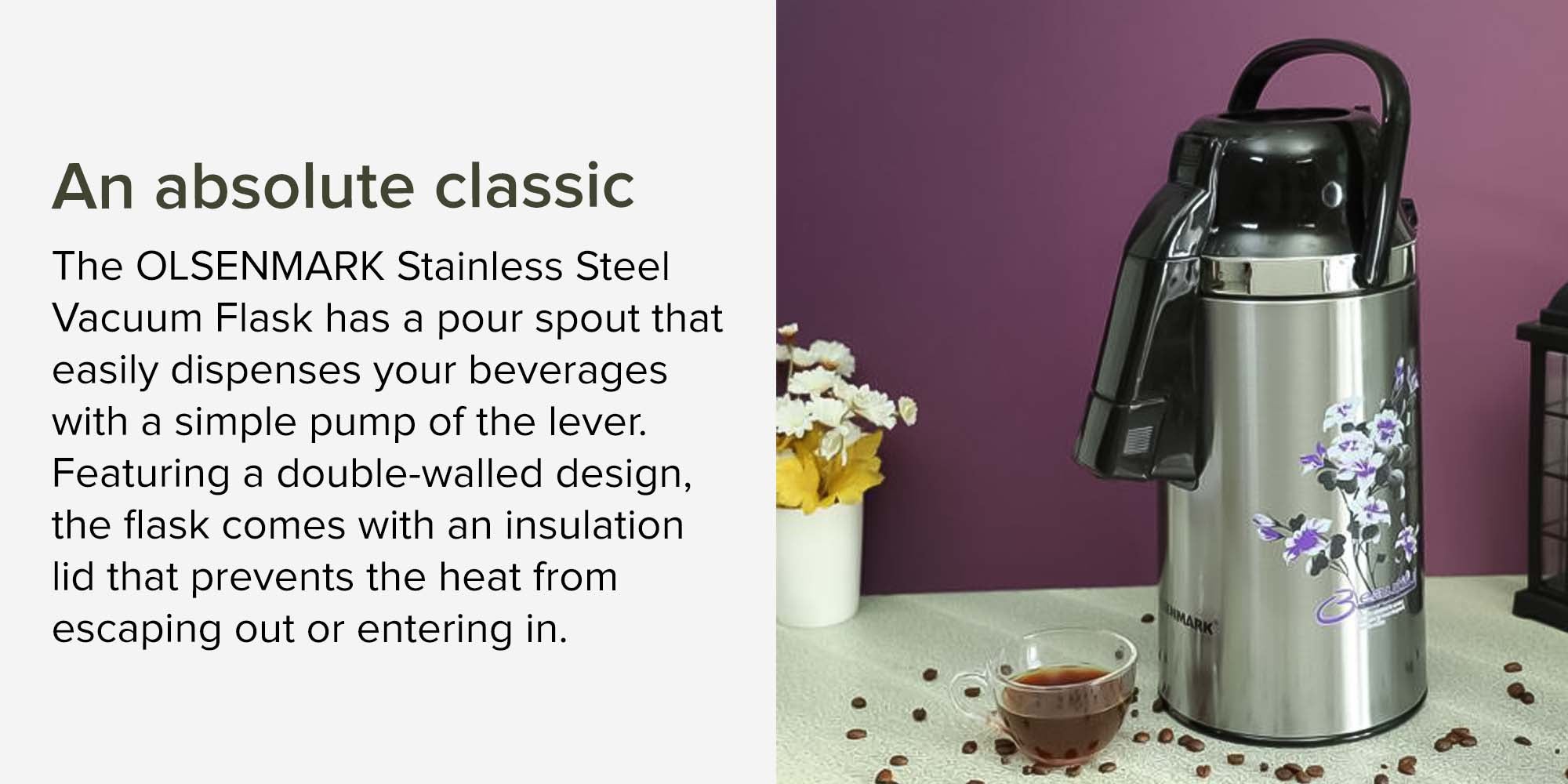 Stainless Steel Vacuum Flask Silver/Black