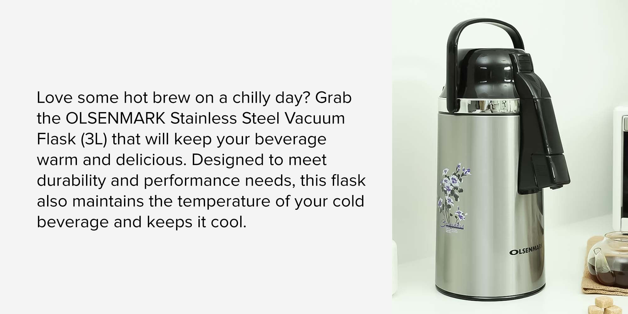 Stainless Steel Vacuum Flask Silver/Black